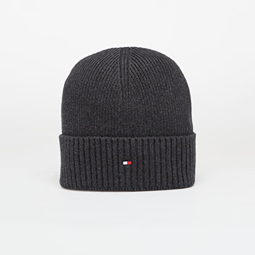 Čepice Tommy Hilfiger Flag Pima Cotton Beanie Charcoal Gray