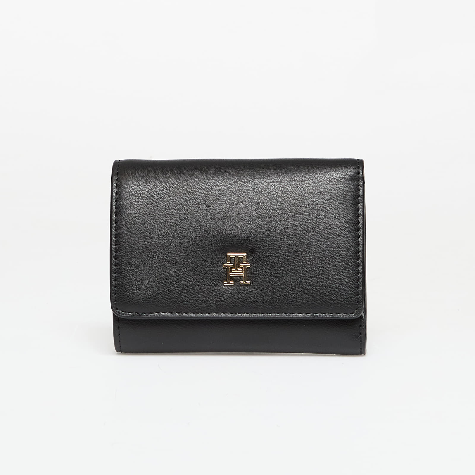 Vīriešu maki Tommy Hilfiger TH Monogram Flap Trifold Wallet Black
