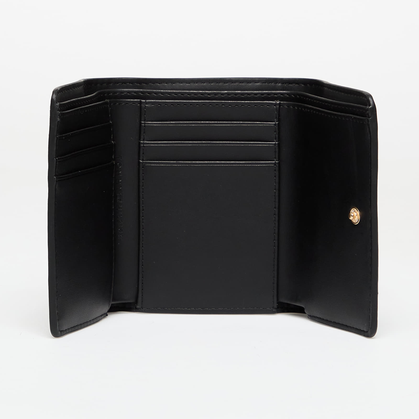 Vīriešu maki Tommy Hilfiger TH Monogram Flap Trifold Wallet Black