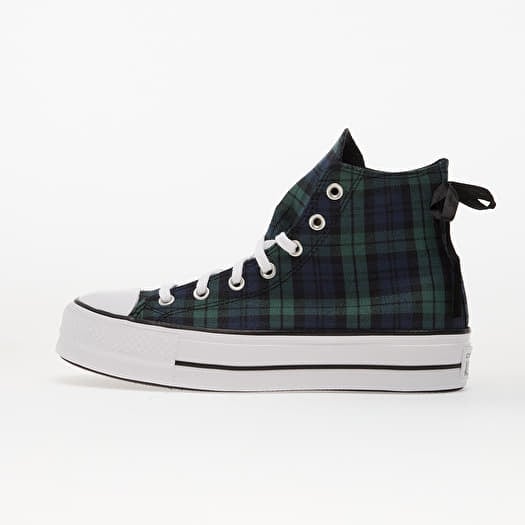 Converse Chuck Taylor All Star Lift Platform Plaid Hi Navy/ Black/ White