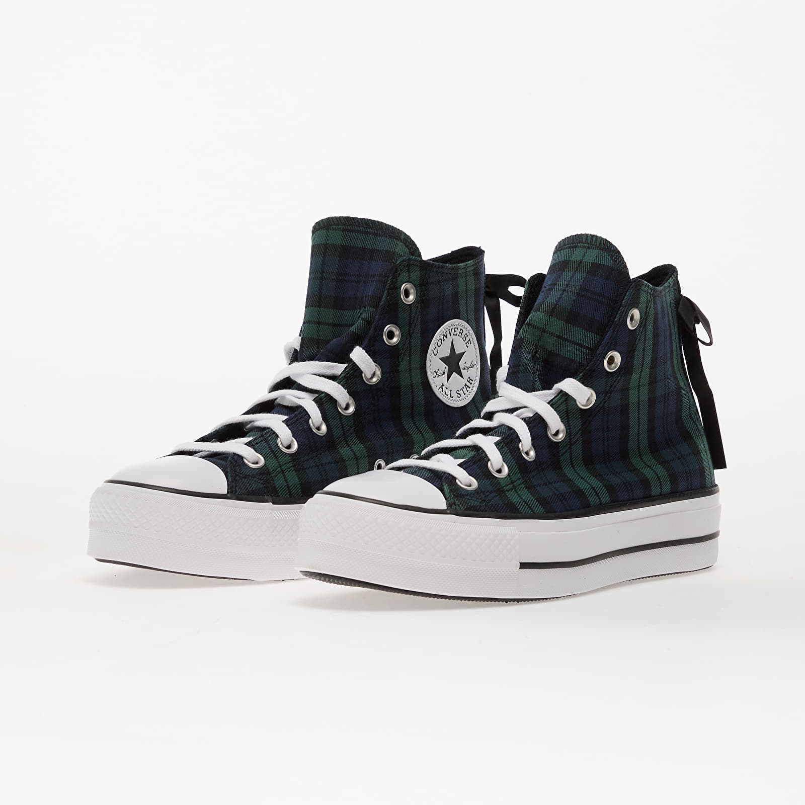Sieviešu kedas un apavi Converse Chuck Taylor All Star Lift Platform Plaid Hi Navy/ Black/ White