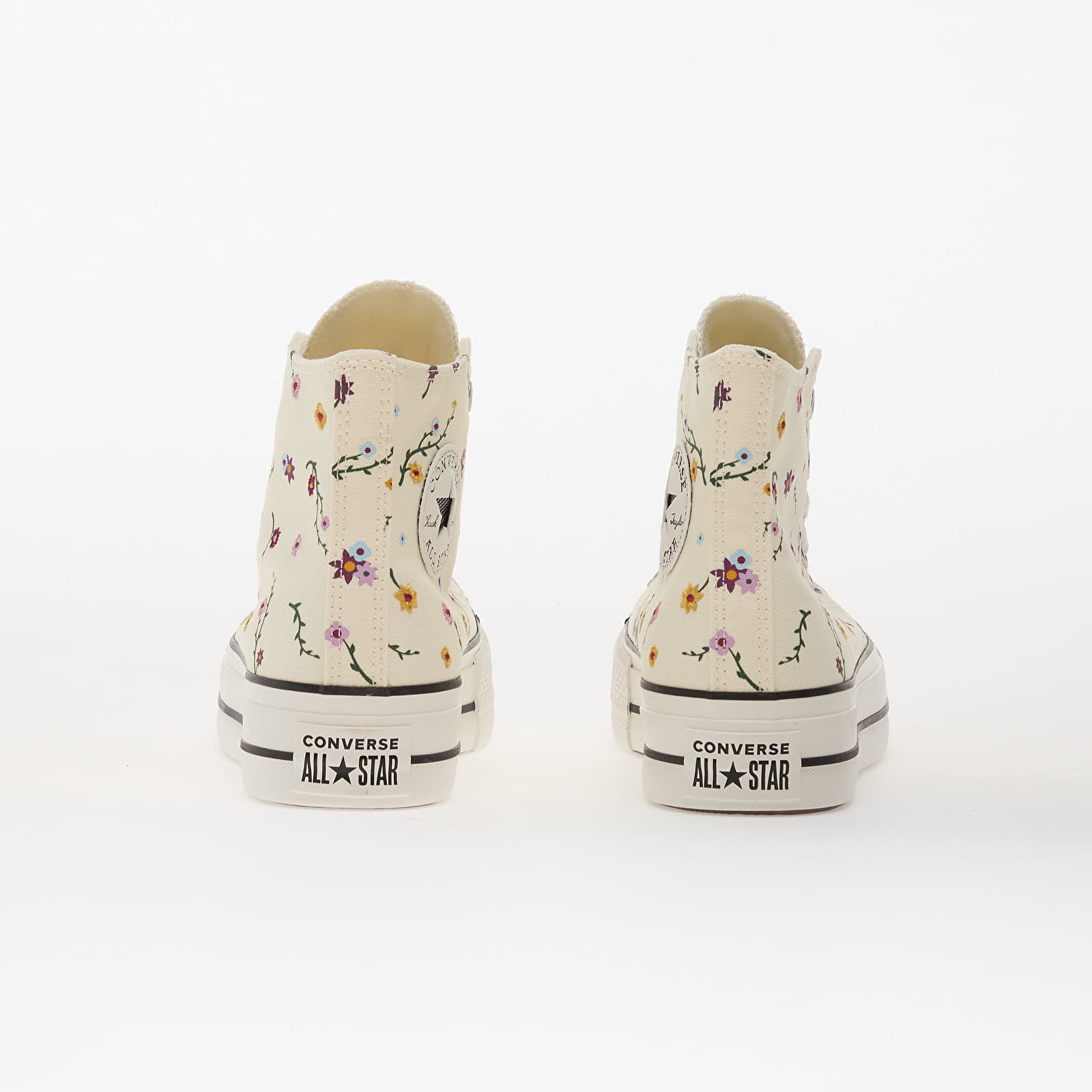 Ténis e sapatos de senhora Converse Chuck Taylor All Star Lift Platform Embroidered Blooms Hi Egret/ Vintage White/ Black