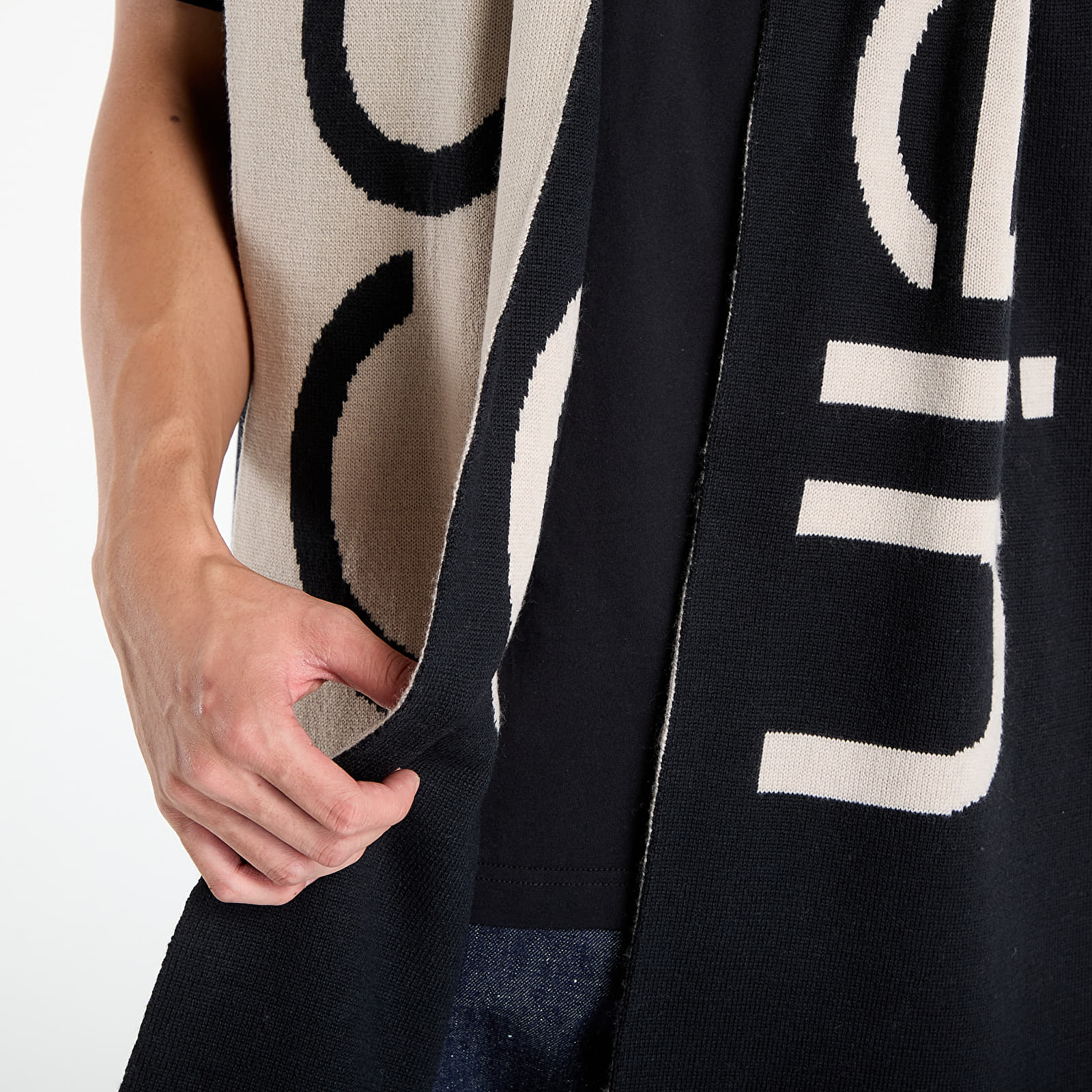 Vīriešu šalles Calvin Klein Bold Logo 2-Tone Wool Scarf Black