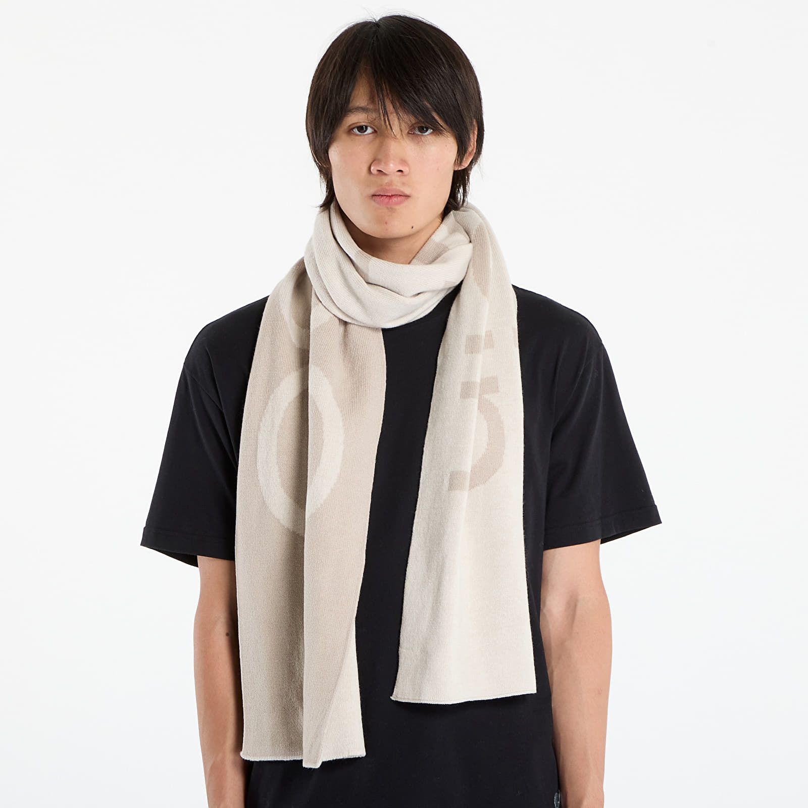 Vīriešu šalles Calvin Klein Bold Logo 2-Tone Wool Scarf White