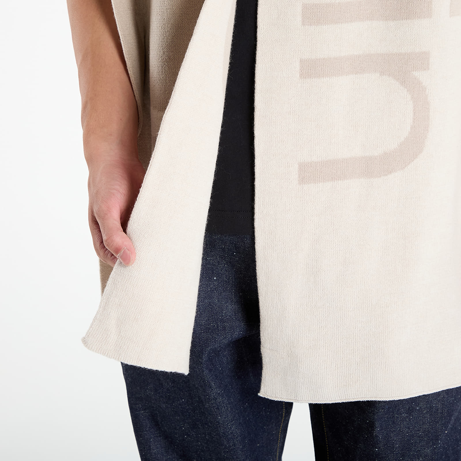 Vīriešu šalles Calvin Klein Bold Logo 2-Tone Wool Scarf White