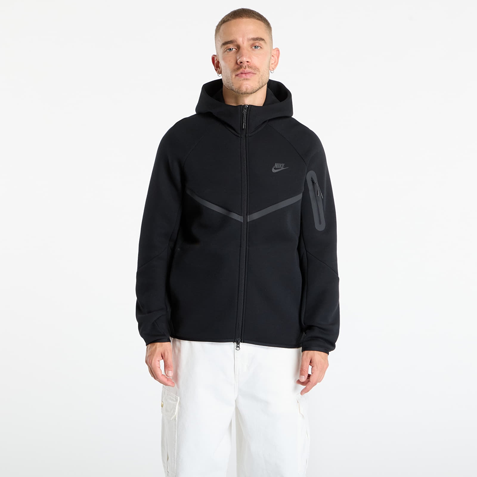 Pánské mikiny Nike Tech Men's Fleece Windrunner Full-Zip Jacket Black/ Black