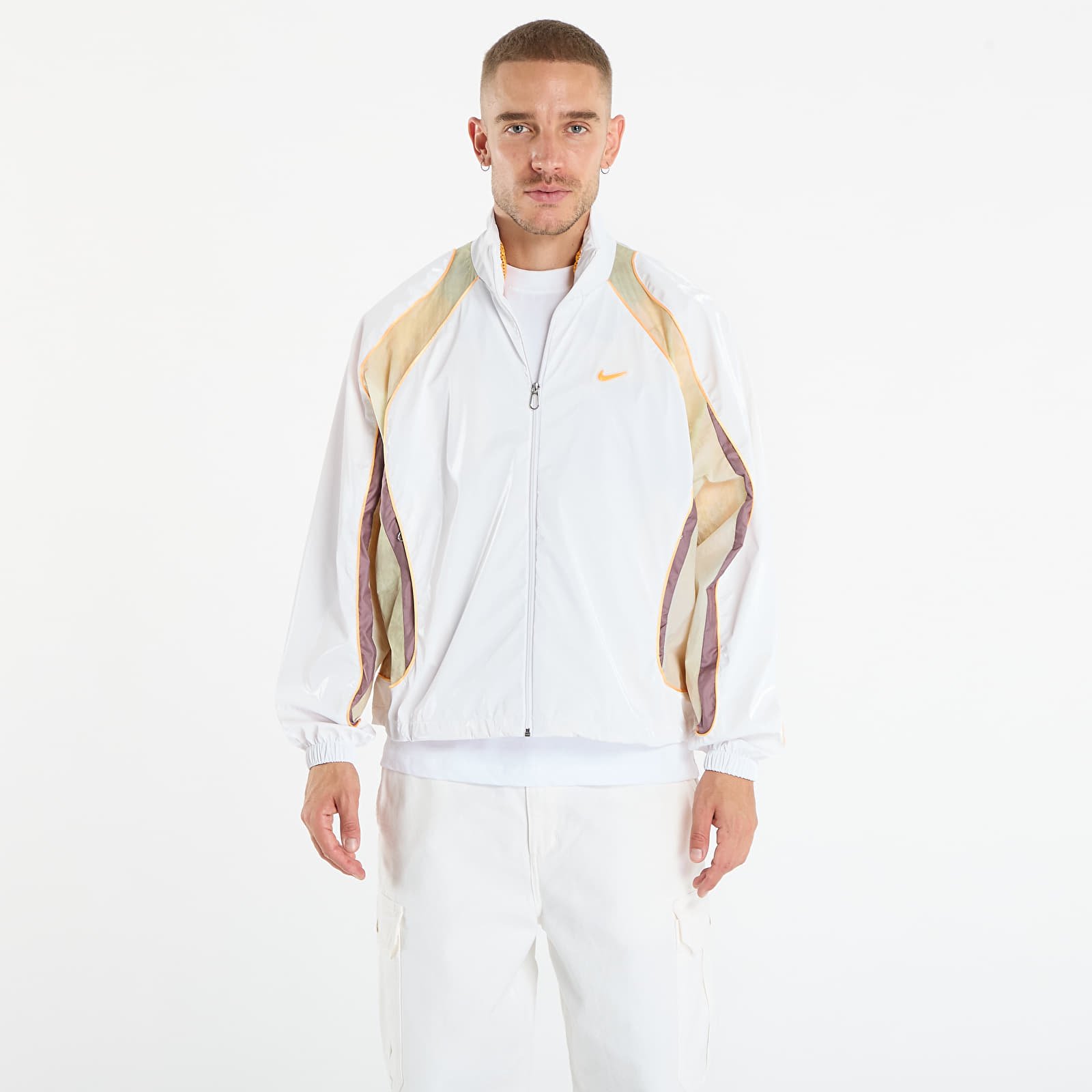 Herrenjacken Nike Project F.R.O.G. Men's Track Jacket White/ Olive Aura/ Taupe Grey/ Sundial