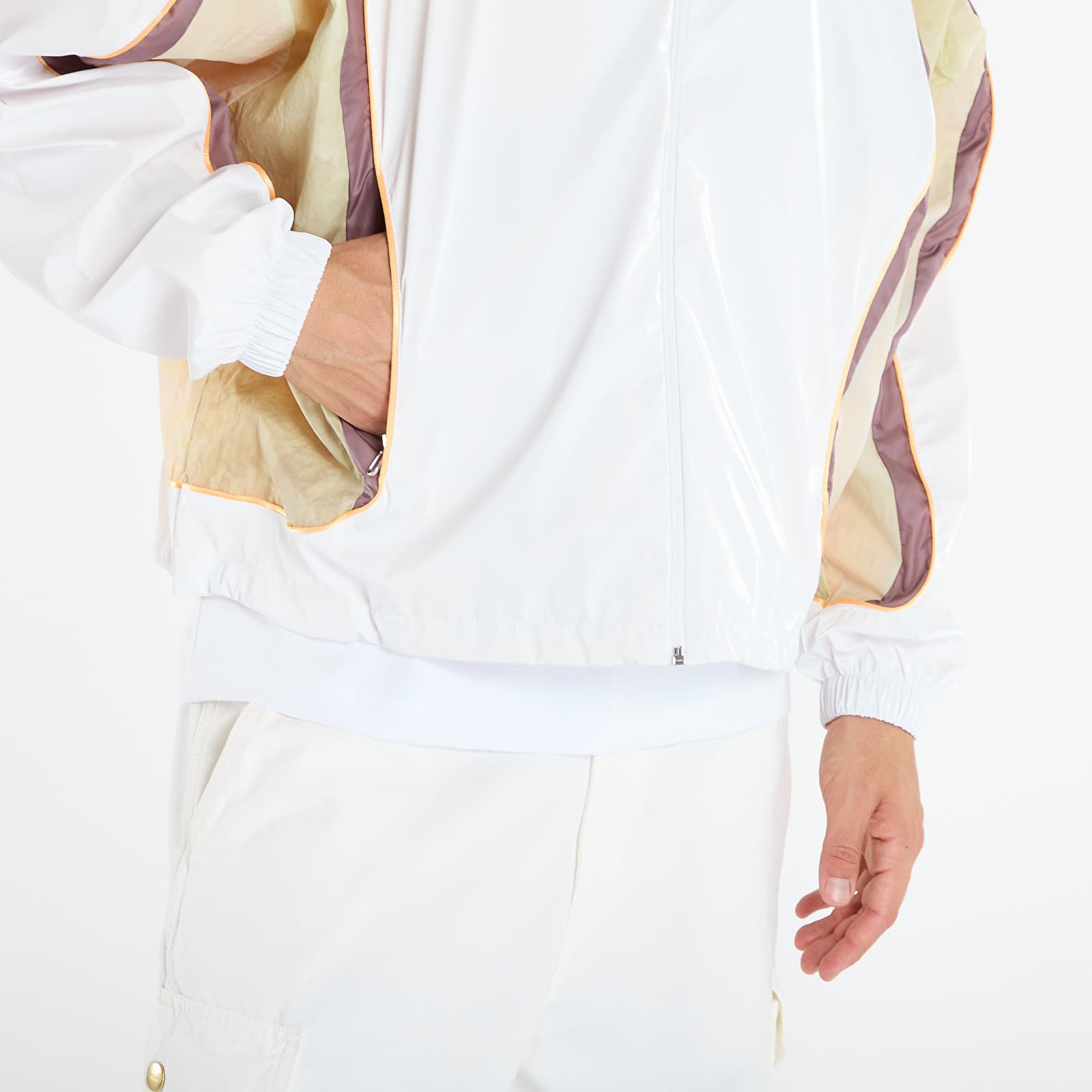 Herrenjacken Nike Project F.R.O.G. Men's Track Jacket White/ Olive Aura/ Taupe Grey/ Sundial