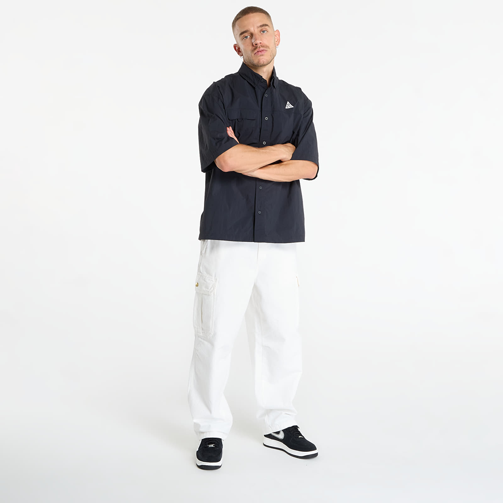 Vīriešu krekli Nike ACG "Orb Weaver" UV Repel Short-Sleeve Shirt Black/ Anthracite/ Summit White