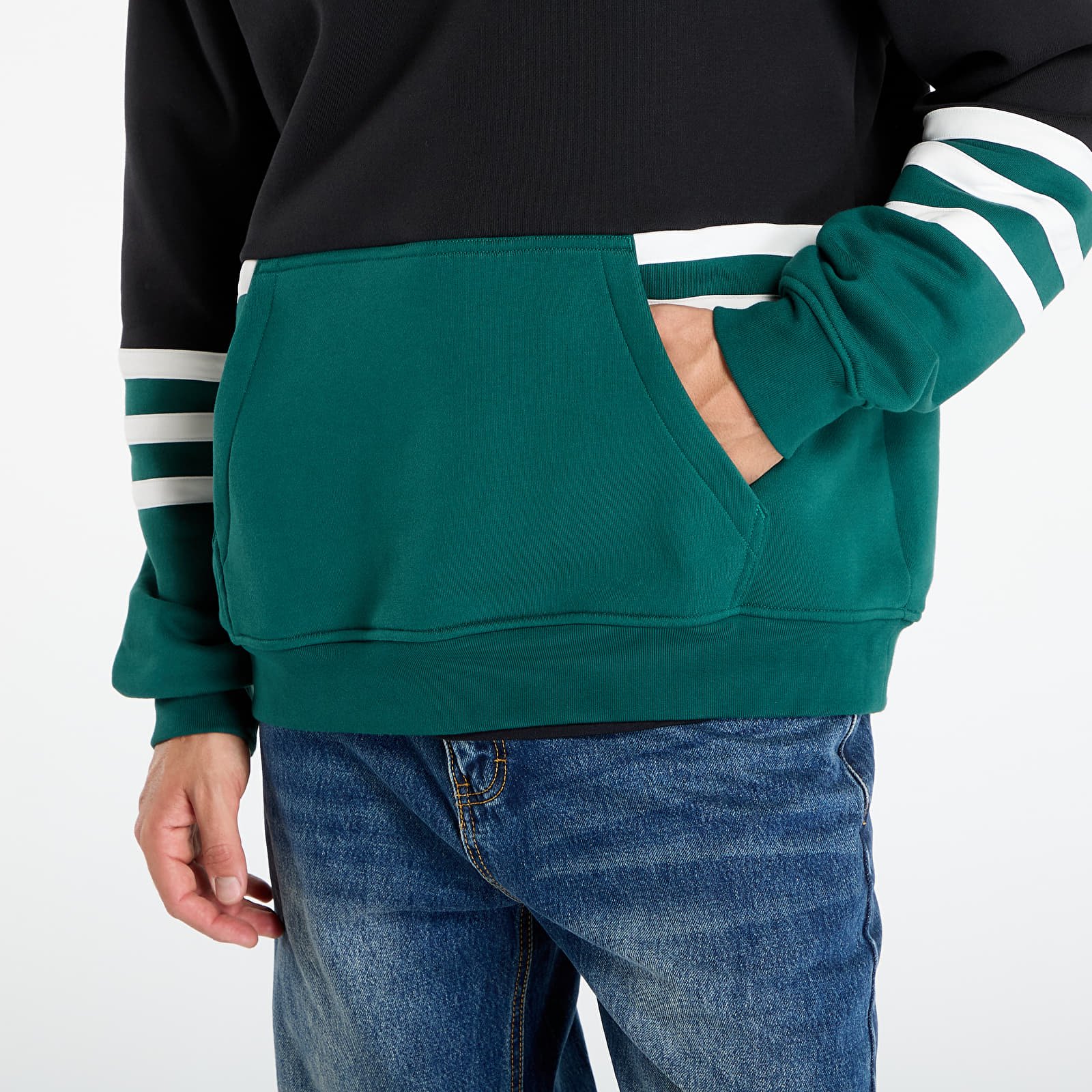 Mikinas ar kapuci un sporta krekli adidas Archive Cutline Hoodie Black/ Collegiate Green