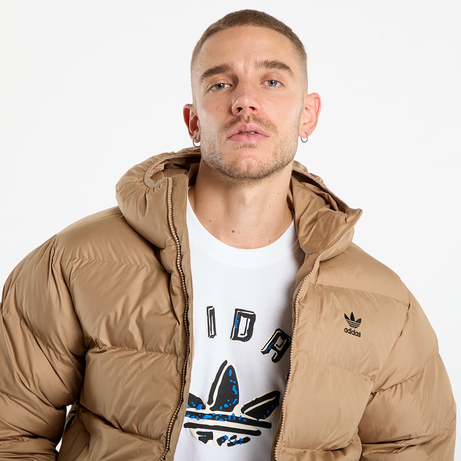 Jakas adidas Tonal Hooded Puffer Jacket Cardboard