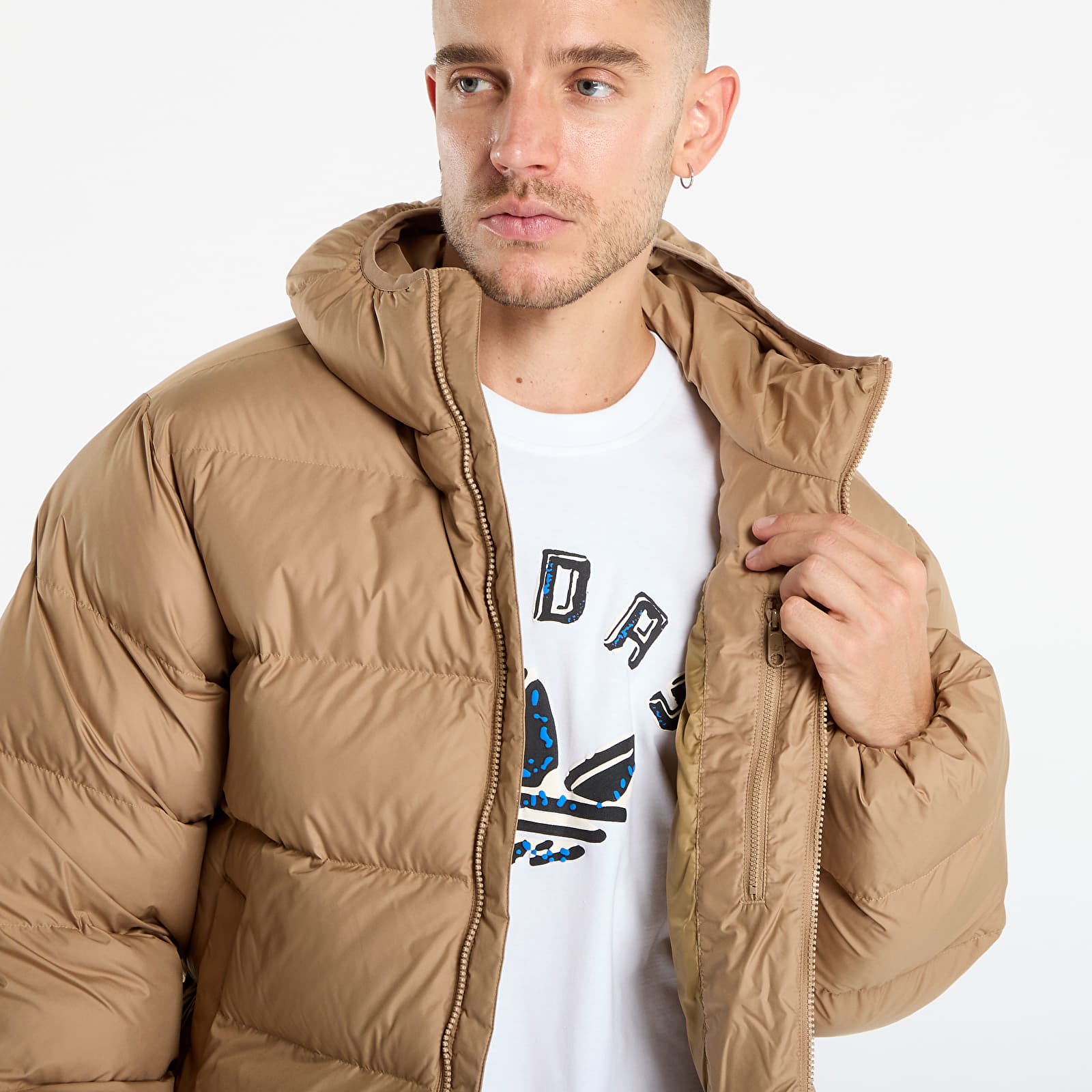 Jakas adidas Tonal Hooded Puffer Jacket Cardboard
