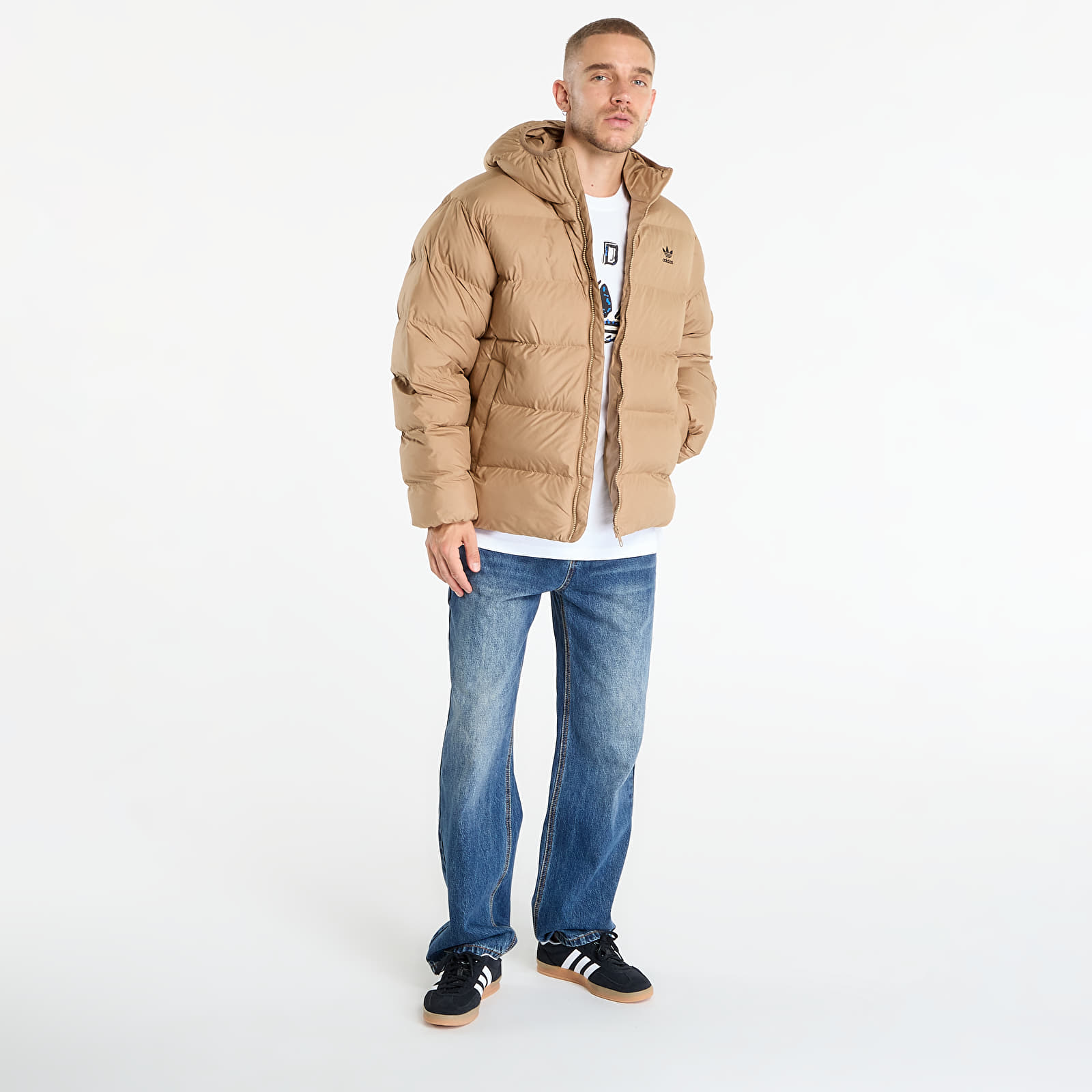 Jakas adidas Tonal Hooded Puffer Jacket Cardboard