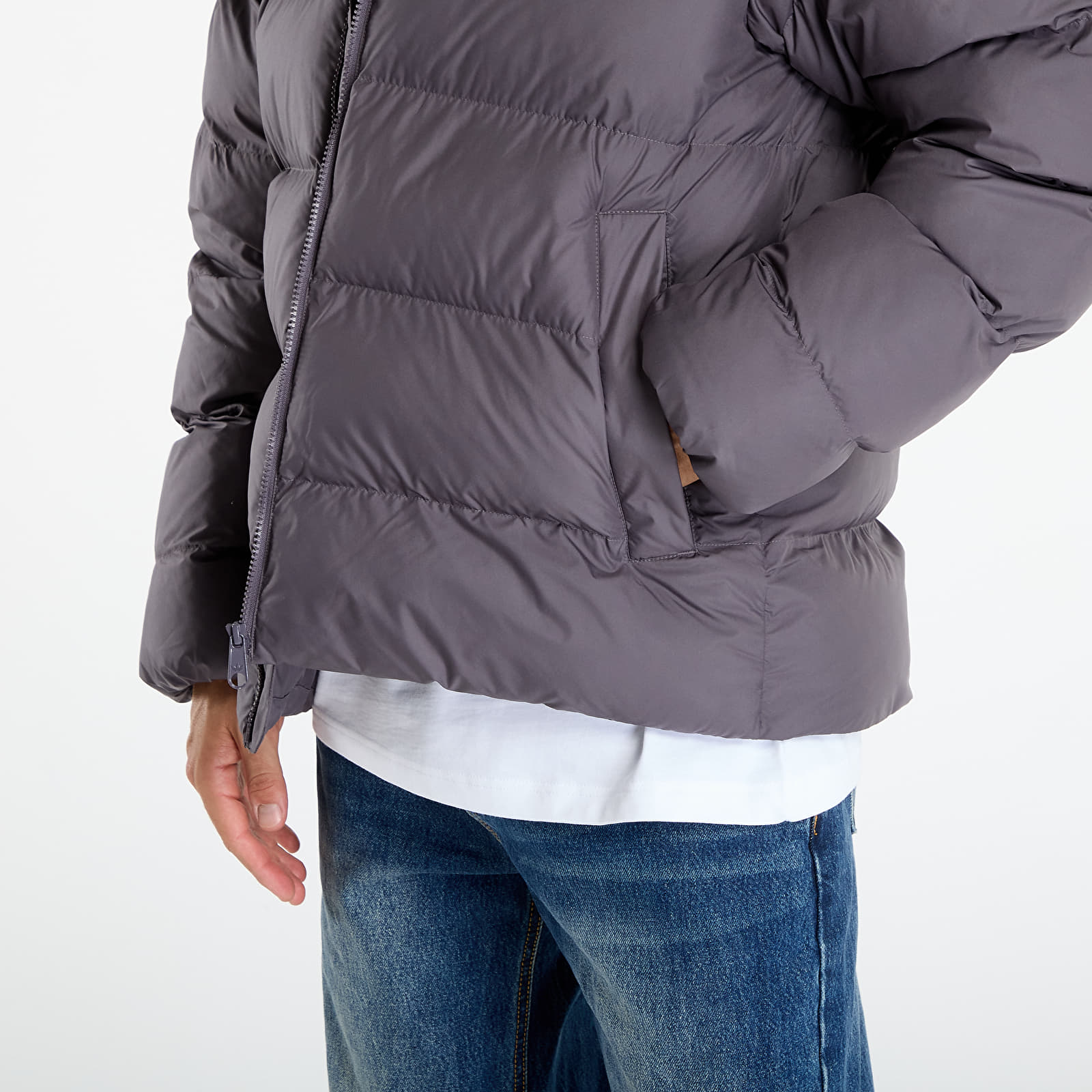 Jakas adidas Tonal Hooded Puffer Jacket Grey Strata/ Print