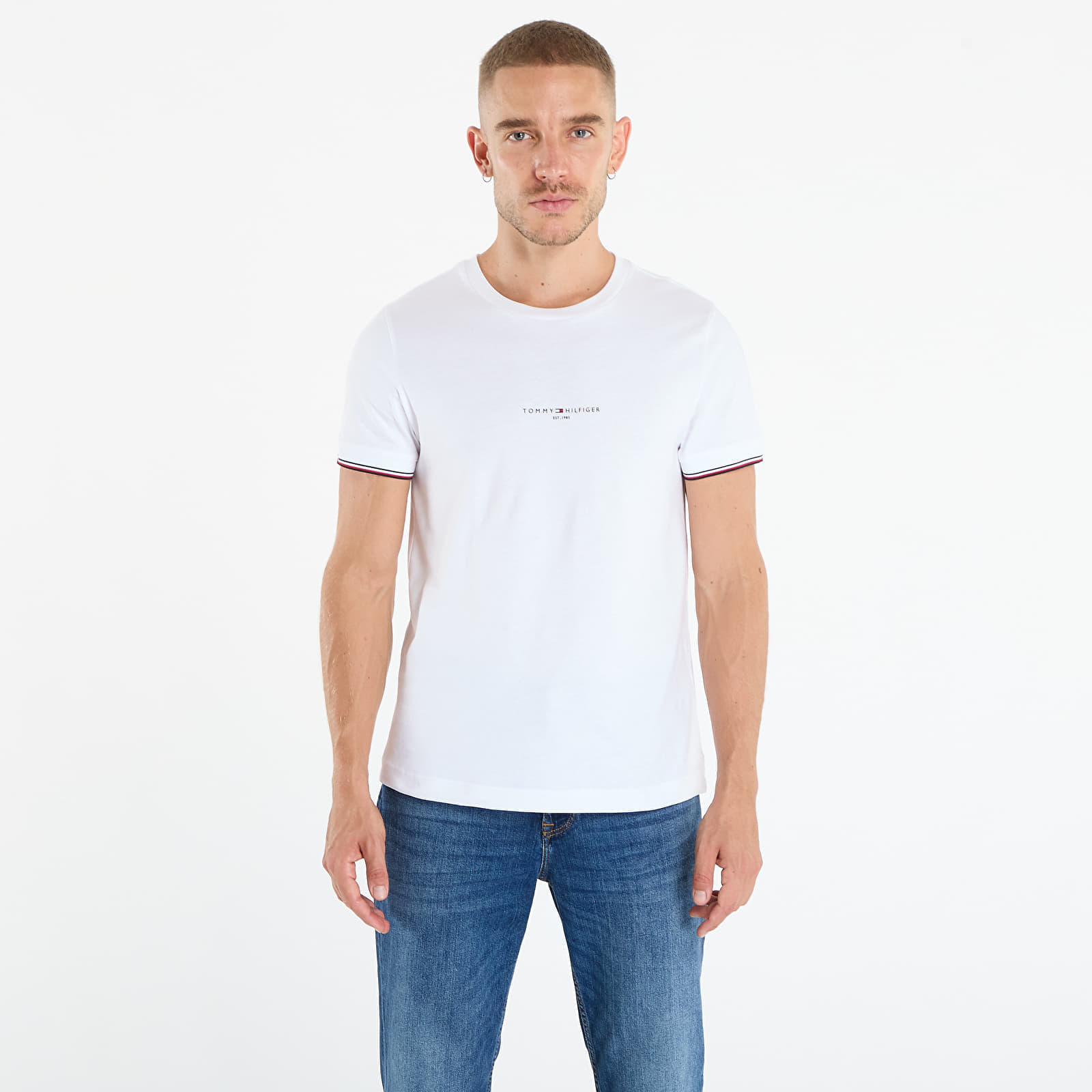 T-shirt Tommy Hilfiger Slim Jersey Tipped T-Shirt White L