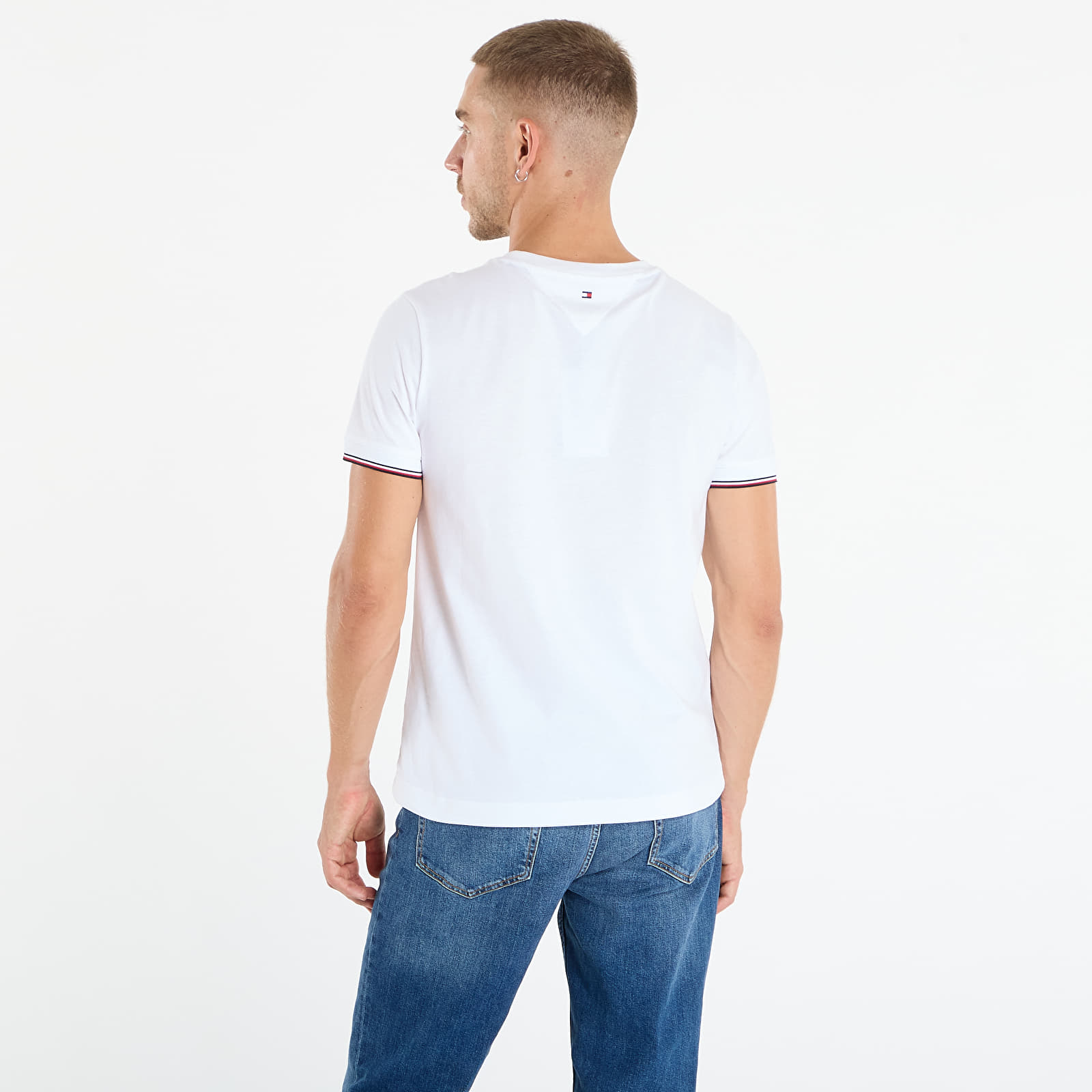 T-krekli Tommy Hilfiger Slim Jersey Tipped T-Shirt White