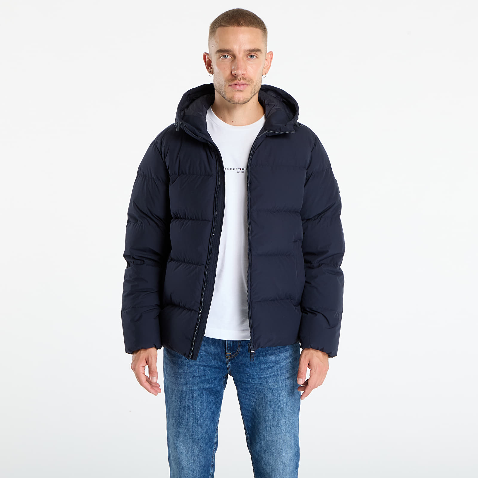 Vīriešu jakas Tommy Hilfiger Water Repellent Down Hooded Puffer Jacket Navy