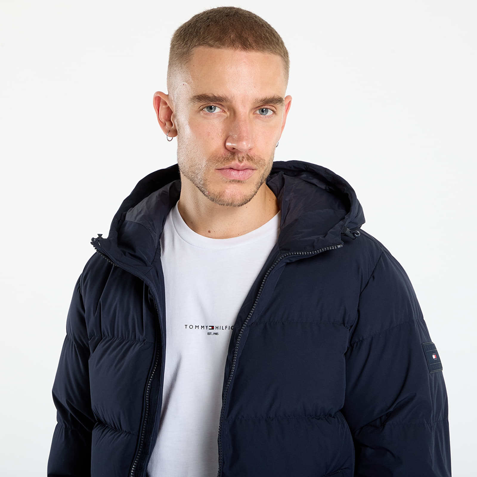 Vīriešu jakas Tommy Hilfiger Water Repellent Down Hooded Puffer Jacket Navy