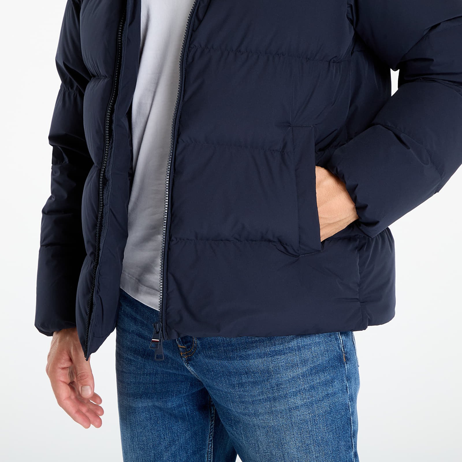 Vīriešu jakas Tommy Hilfiger Water Repellent Down Hooded Puffer Jacket Navy