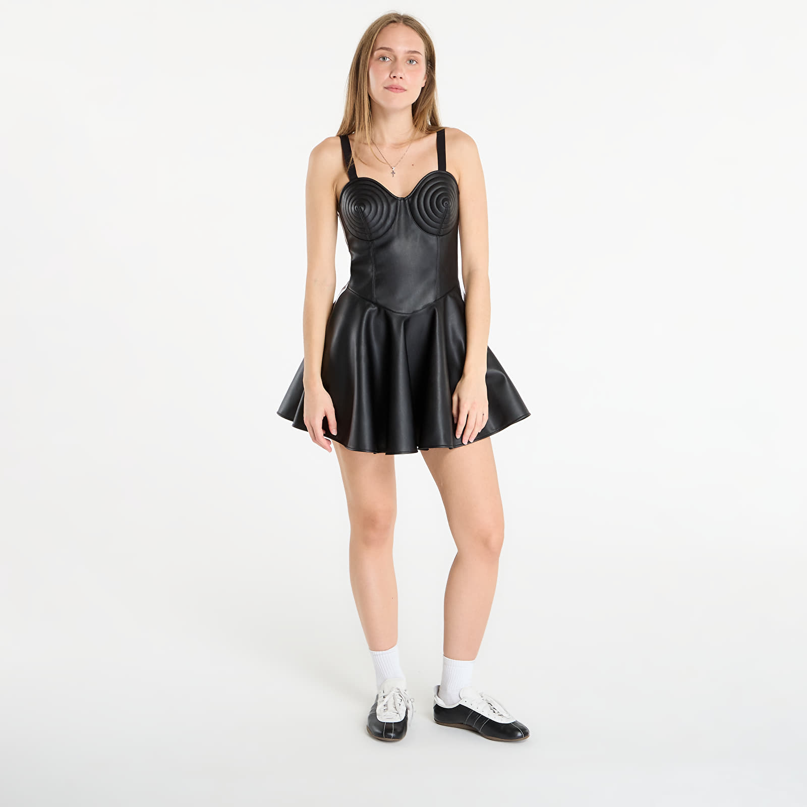 Sieviešu kleitas adidas x Jeremy Scott Faux-Leather Dress Black
