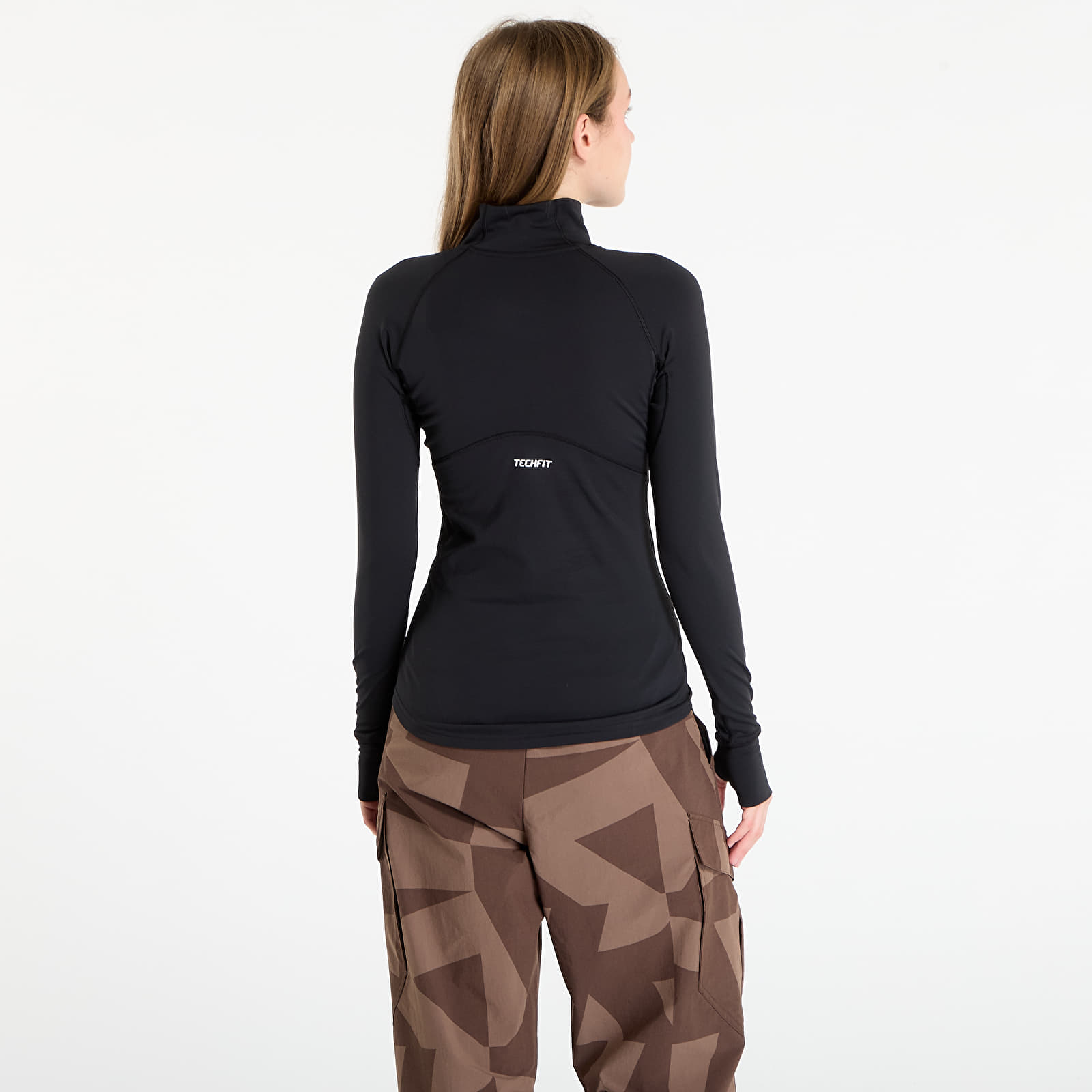 T-shirts de senhora adidas Techfit COLD.RDY Long-Sleeve Top Black/ Semi Flash Aqua