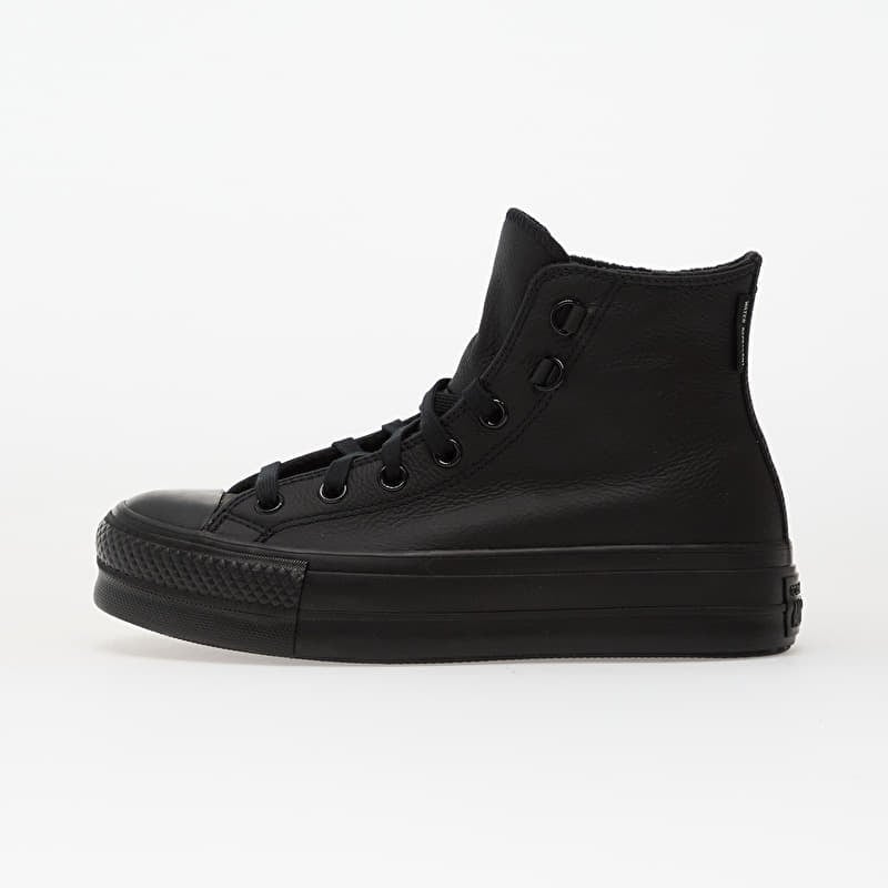 Converse Chuck Taylor All Star Lift Platform Leather Hi Black/ Black/ Black