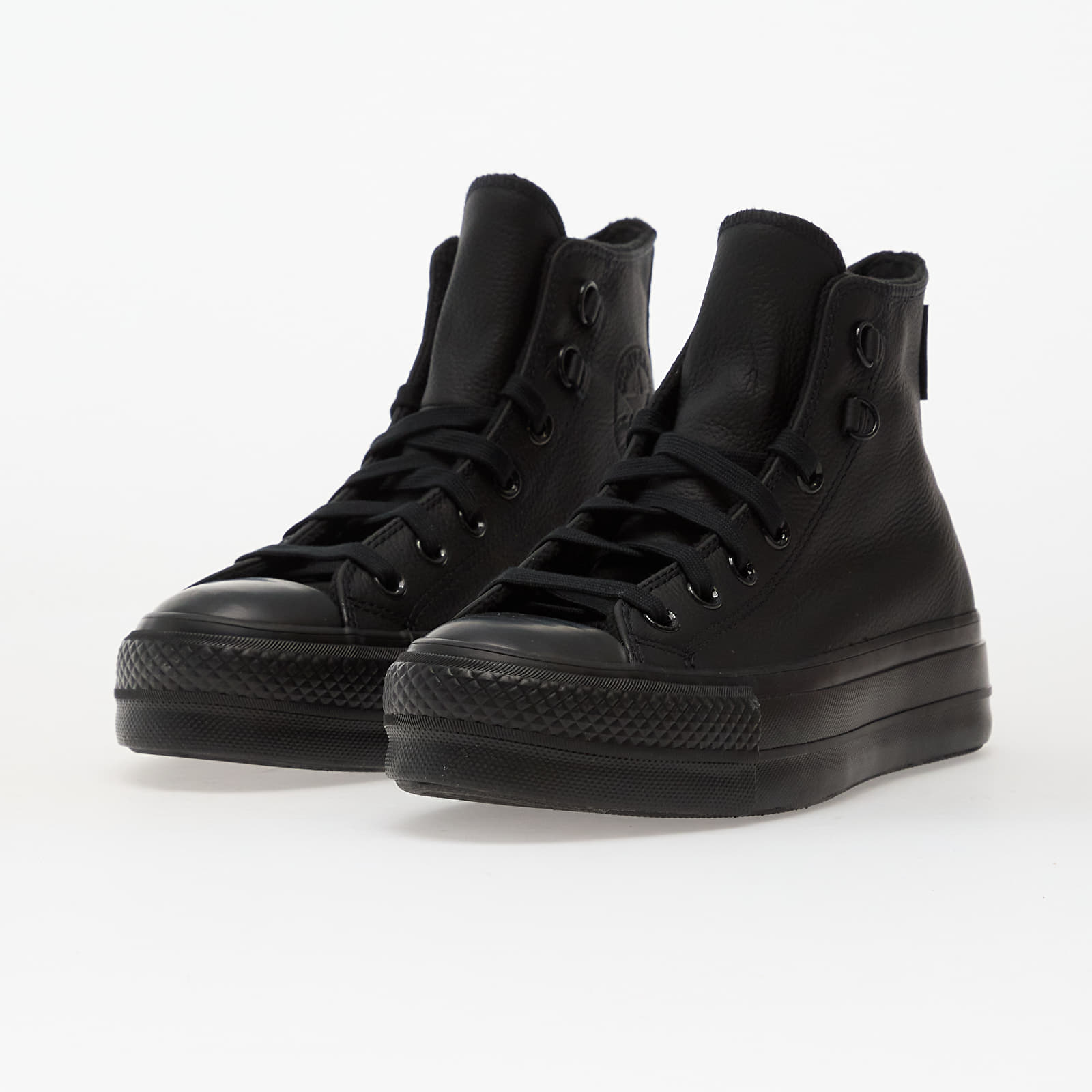 Sieviešu kedas un apavi Converse Chuck Taylor All Star Lift Platform Leather Hi Black/ Black/ Black