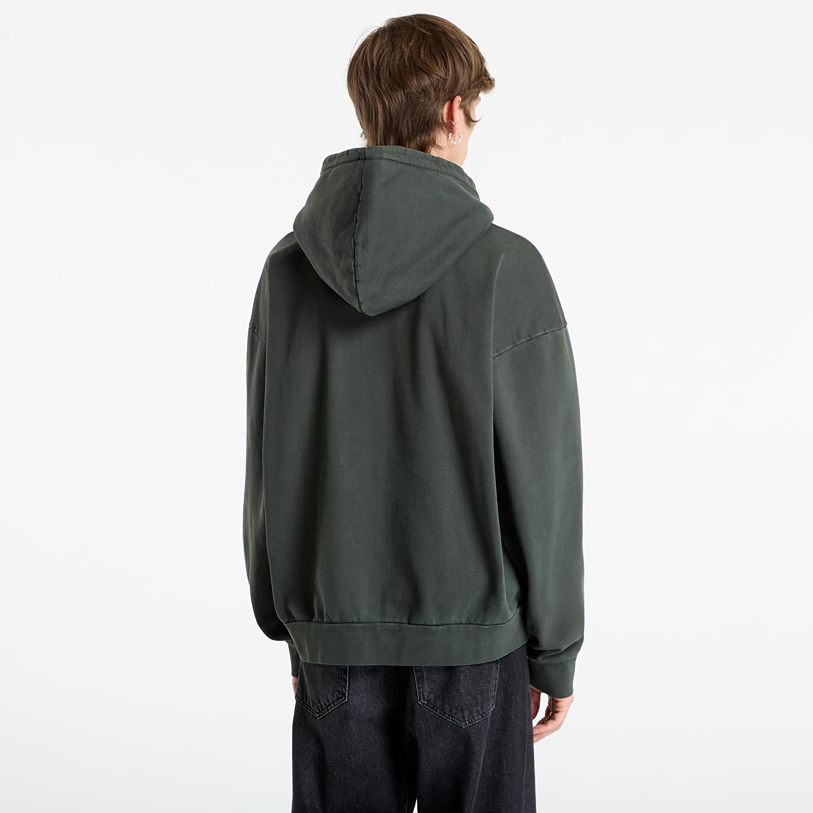 Vīriešu džemperi OBEY Lowercase Pigment Zip Hood Pigment Pirate Black