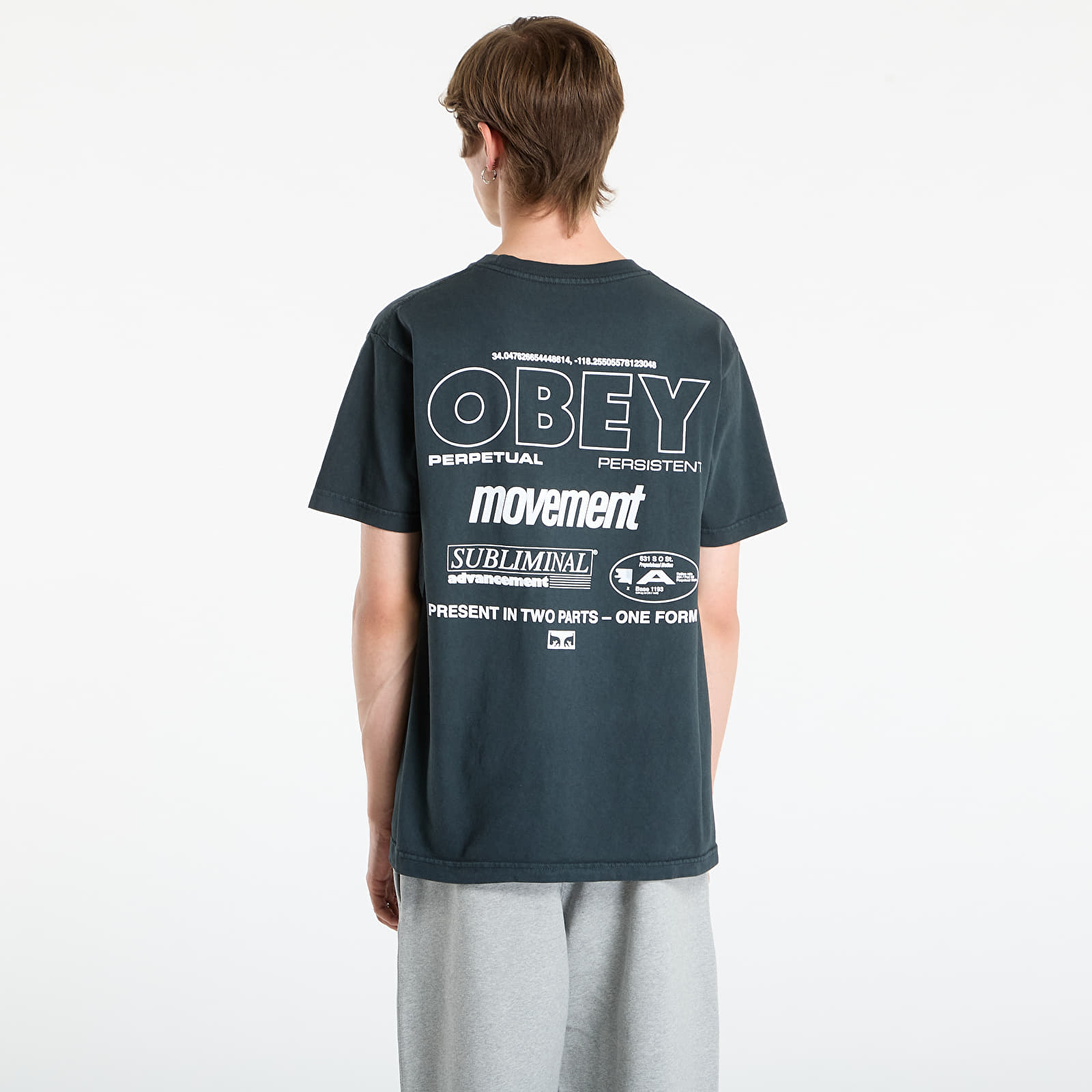 Vīriešu T-krekli OBEY Persistent Movement Pigment True Vintage Black