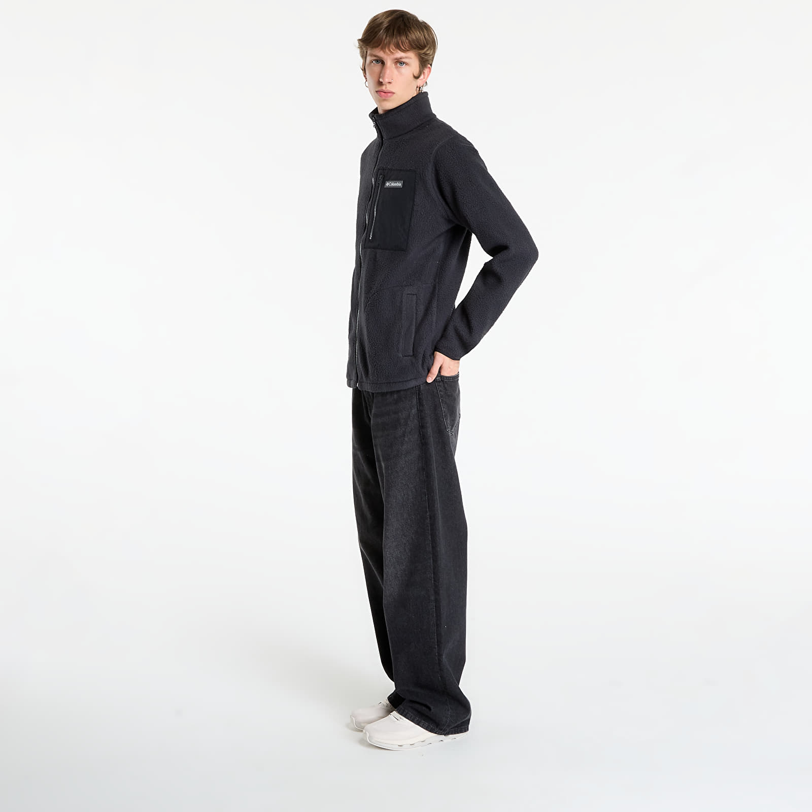 Vīriešu džemperi Columbia Jasper Ridge™ Pebbled Full Zip Fleece Black