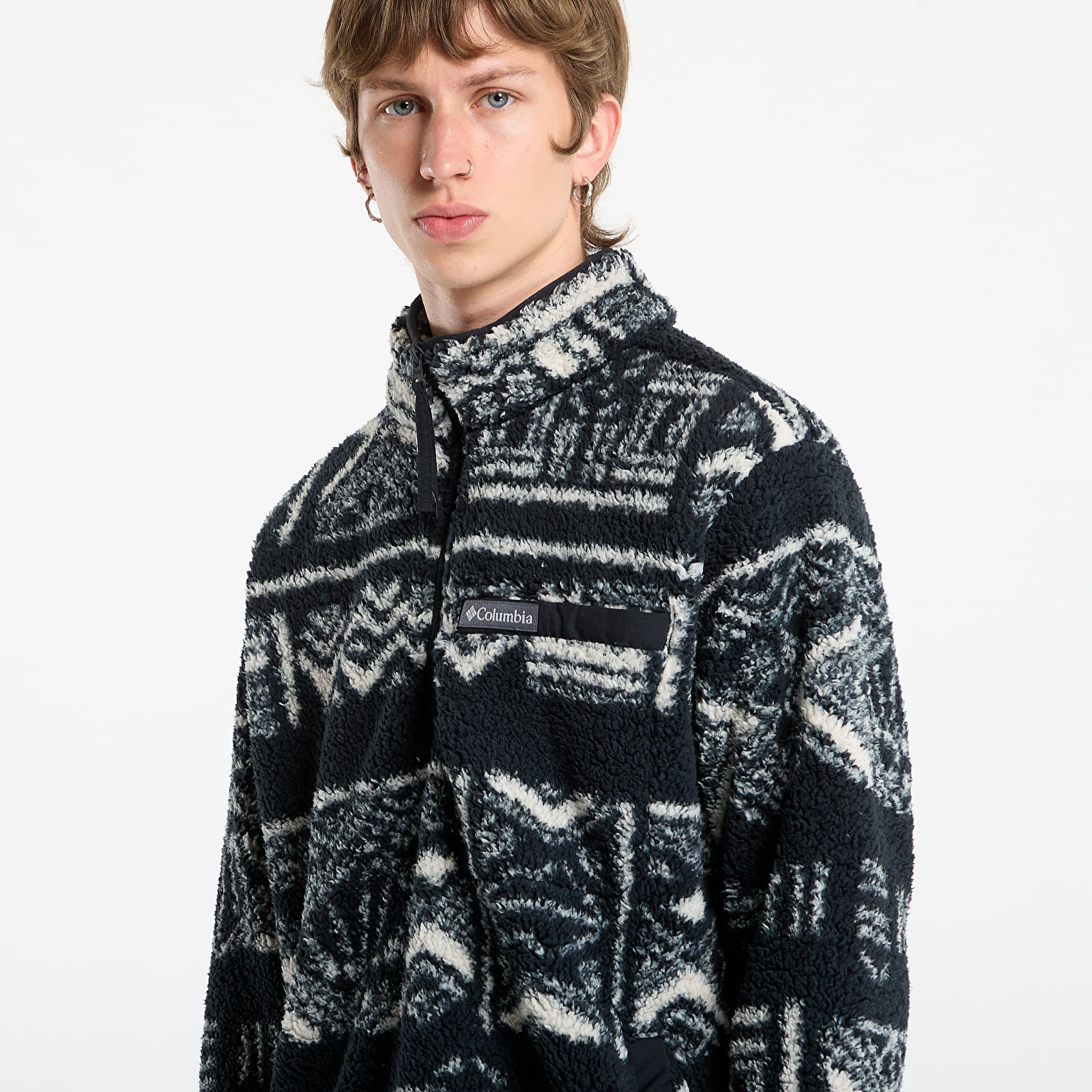 Vīriešu džemperi Columbia Rugged Ridge™ High Pile Half Zip Black Deschutes Days