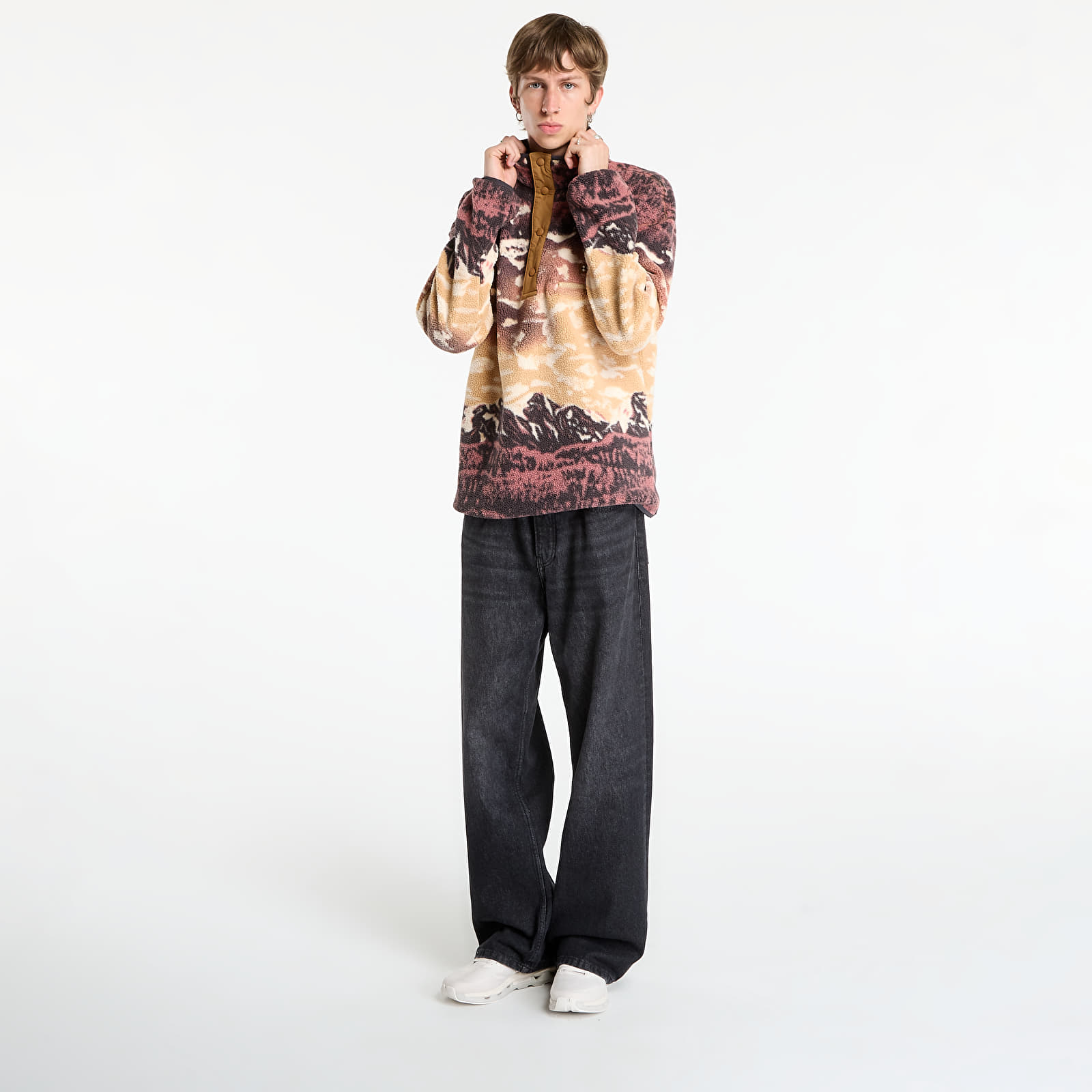 Vīriešu džemperi Columbia Helvetia™ II Printed Half Snap Fleece Camel Brown Sisters