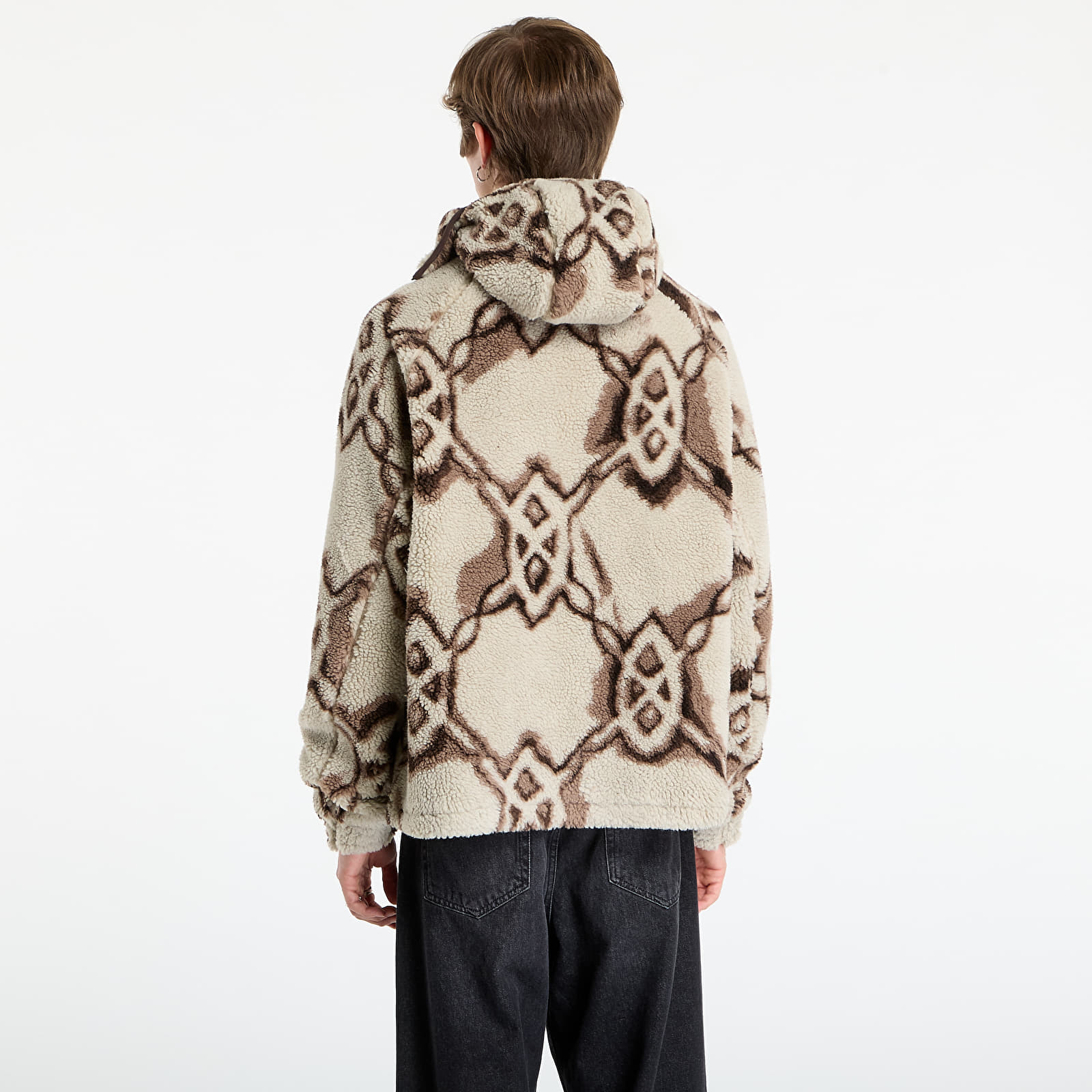 Vīriešu džemperi Daily Paper Burned Shield Sherpa Hoodie Off White