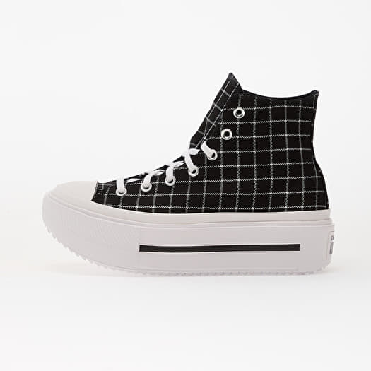 Converse Chuck Taylor All Star Lift Double Stack Platform Plaid Hi Black/ White/ Black