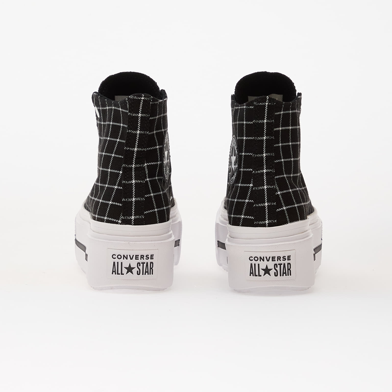 Vīriešu čības un apavi Converse Chuck Taylor All Star Lift Double Stack Platform Plaid Hi Black/ White/ Black