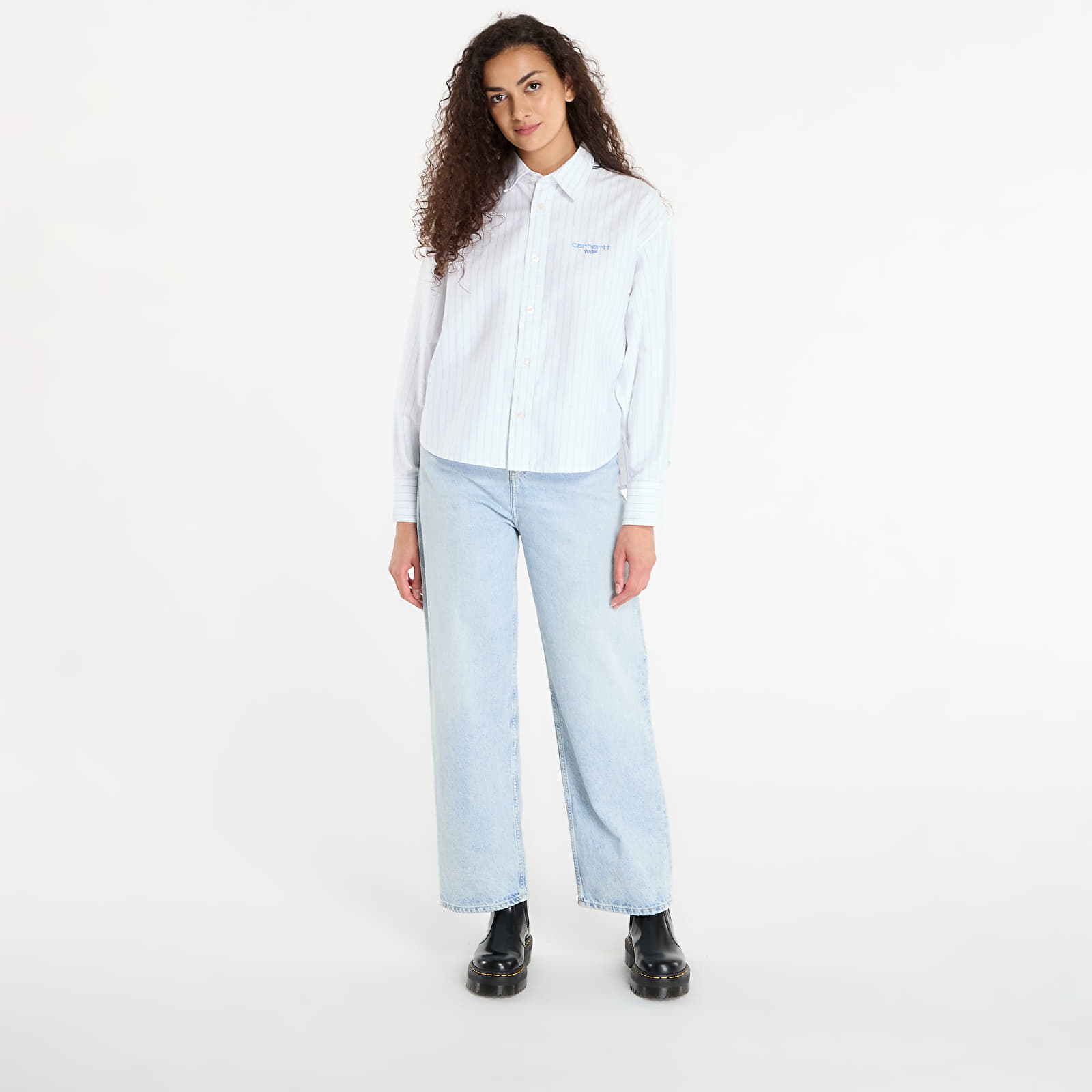 Sieviešu krekli Carhartt WIP W' L/S Cassel Shirt Cassel Stripe/ White/ Bleach