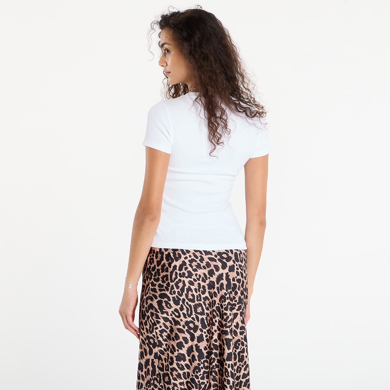 T-shirts Guess Jeans Ss Cn Slim Rib Em White