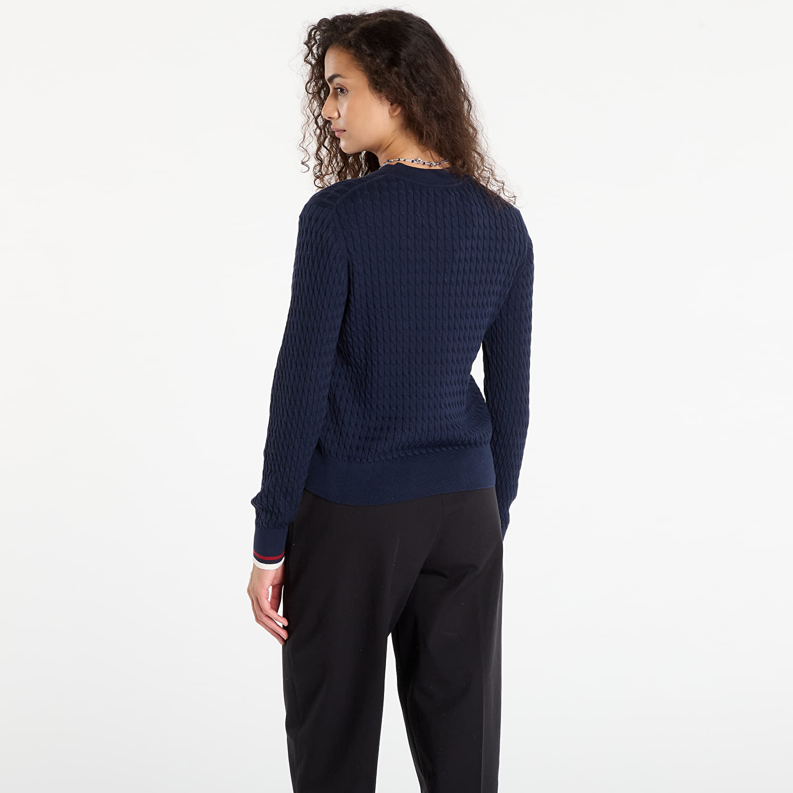 Džemperi Tommy Hilfiger Co Cable Fine Gg C-Nk Ls Sweater Dark Night Navy