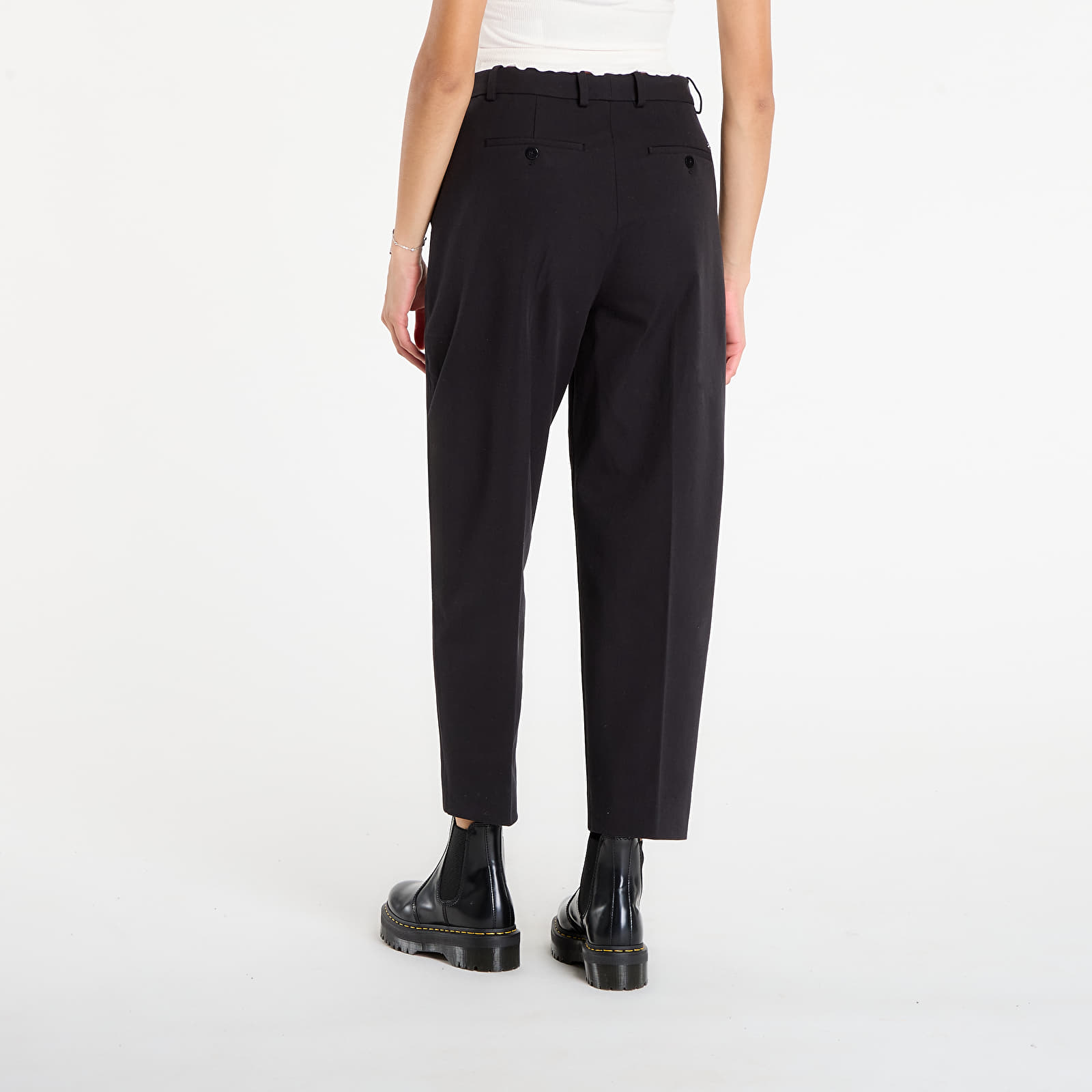 Bikses Tommy Hilfiger Barrel Leg Gabardine Trousers Black
