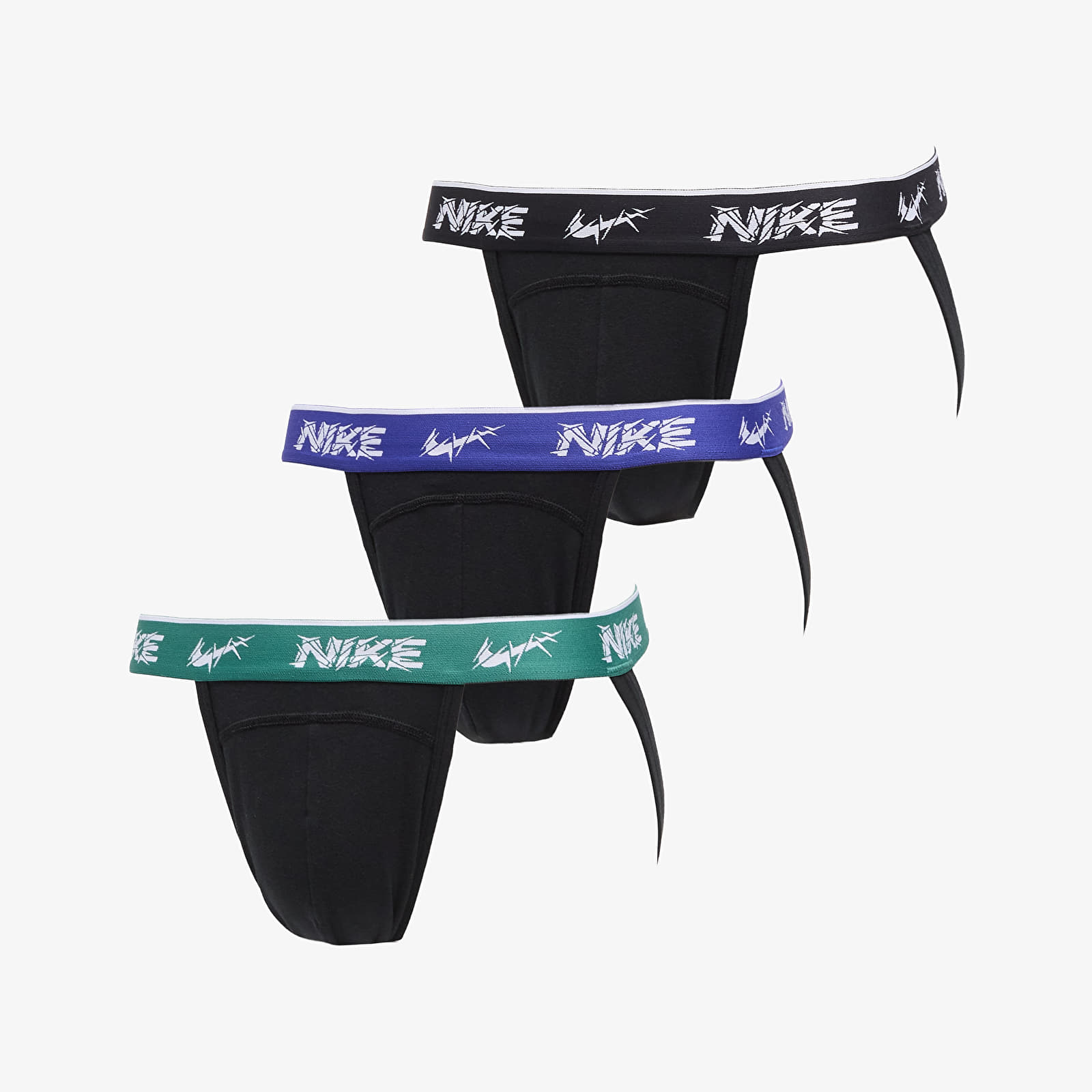 Vīriešu bokseri Nike DRI-FIT Everyday Cotton Stretch Jock Strap 3-Pack Black