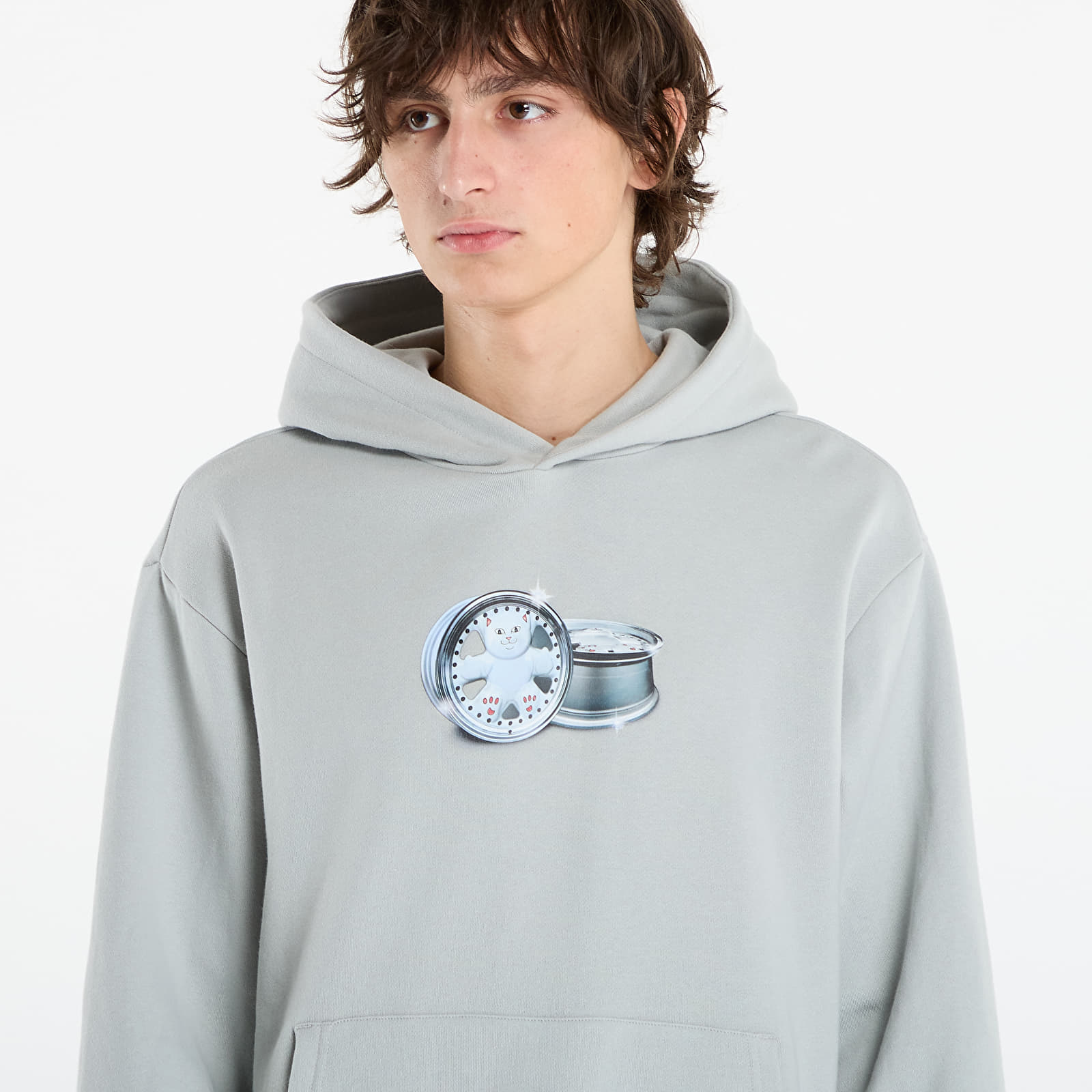 Sudaderas con capucha para hombre RIPNDIP Nerm On Wheels Hoodie Grey