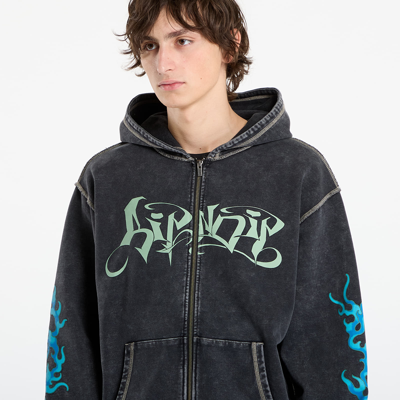 Vīriešu džemperi RIPNDIP Squabble Up Hoodie Black Vintage Wash