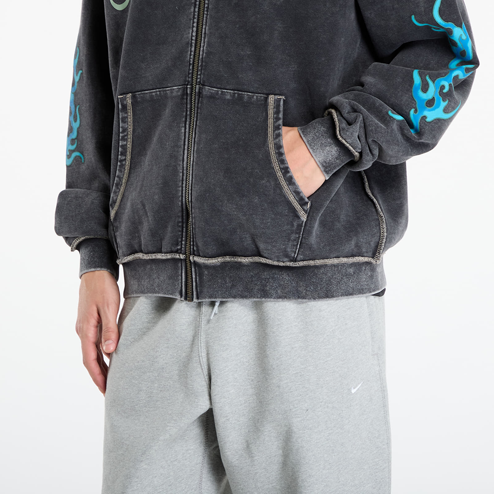 Vīriešu džemperi RIPNDIP Squabble Up Hoodie Black Vintage Wash