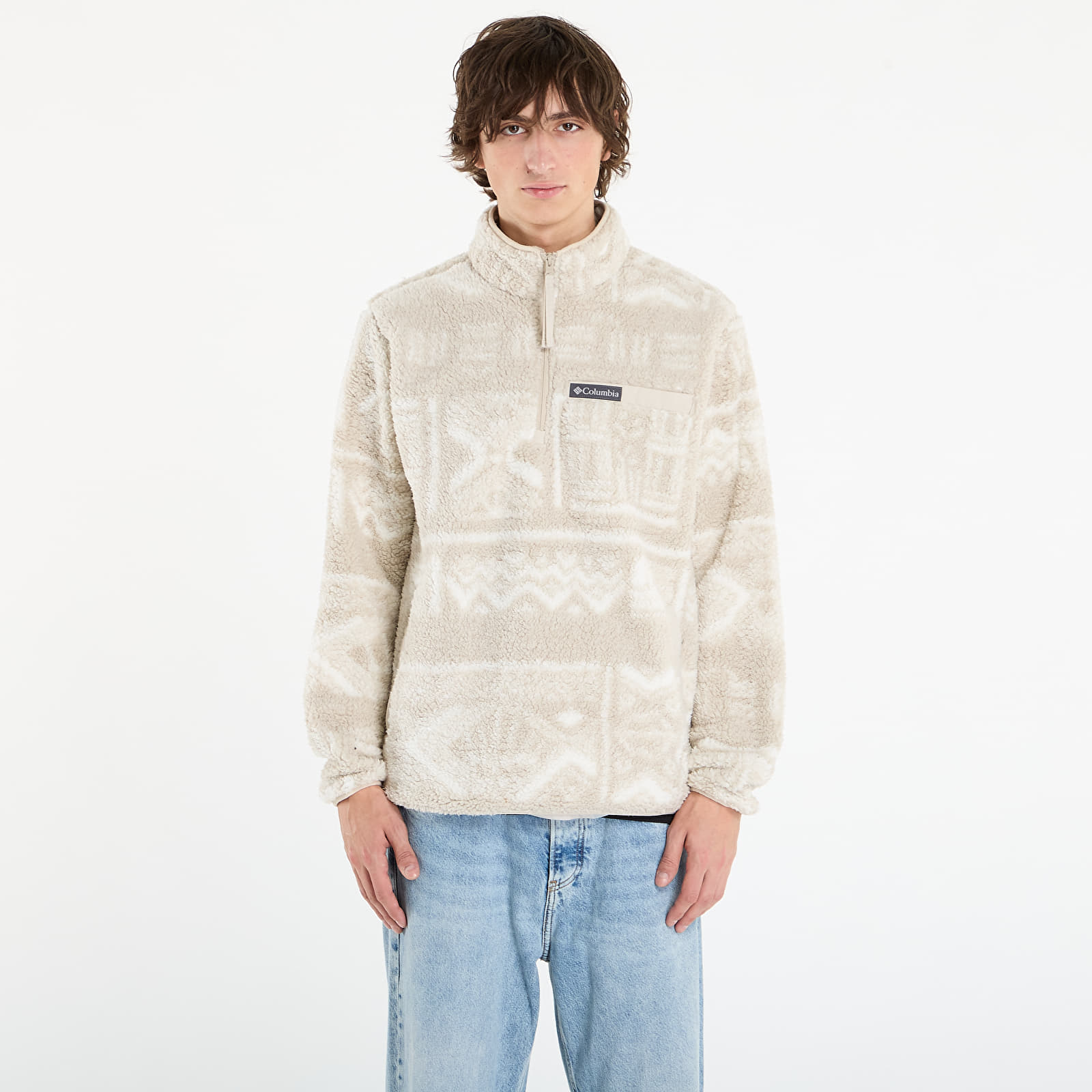 Sudaderas con capucha para hombre Columbia Rugged Ridge™ High Pile Half Zip Dark Stone Deschutes Days