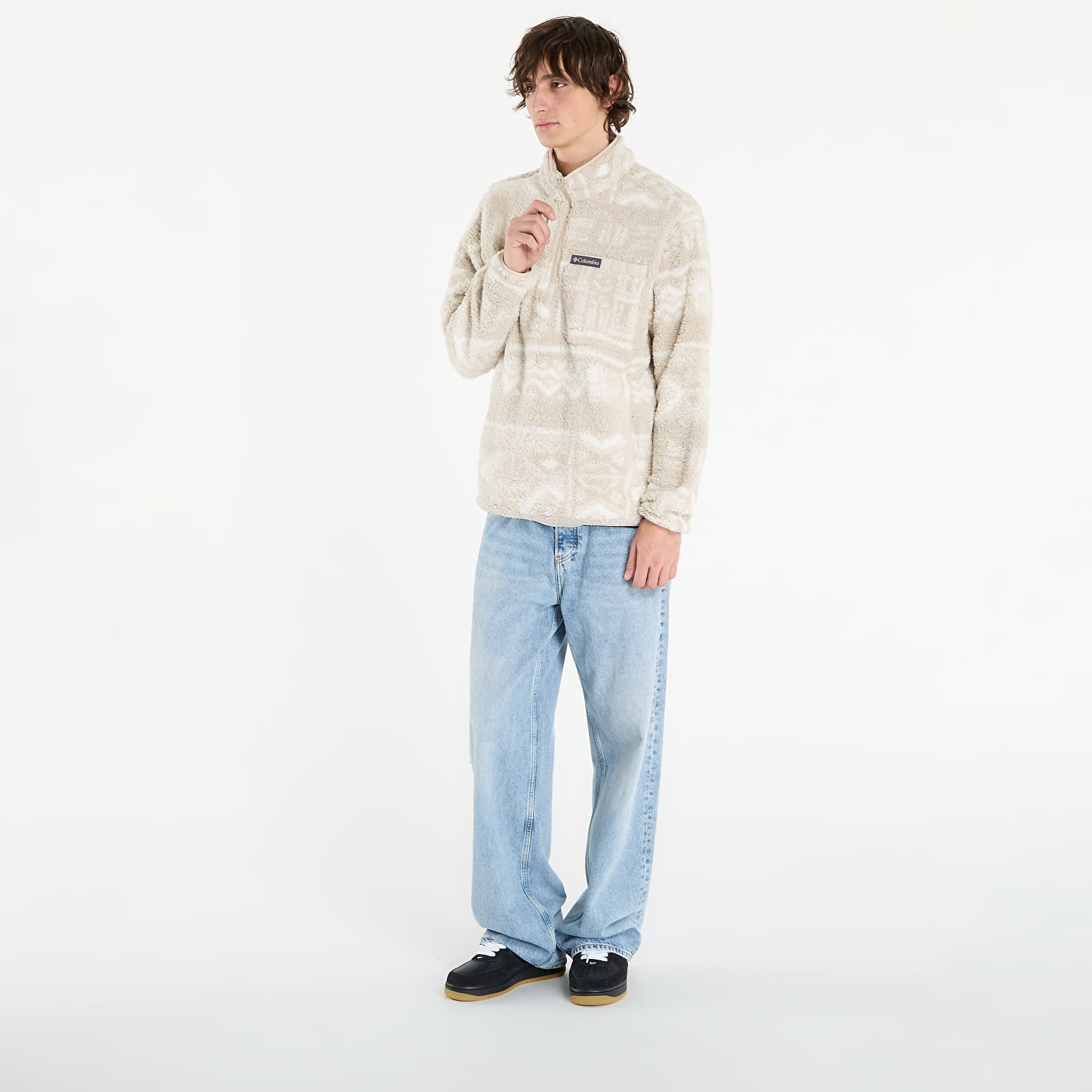 Sudaderas con capucha para hombre Columbia Rugged Ridge™ High Pile Half Zip Dark Stone Deschutes Days