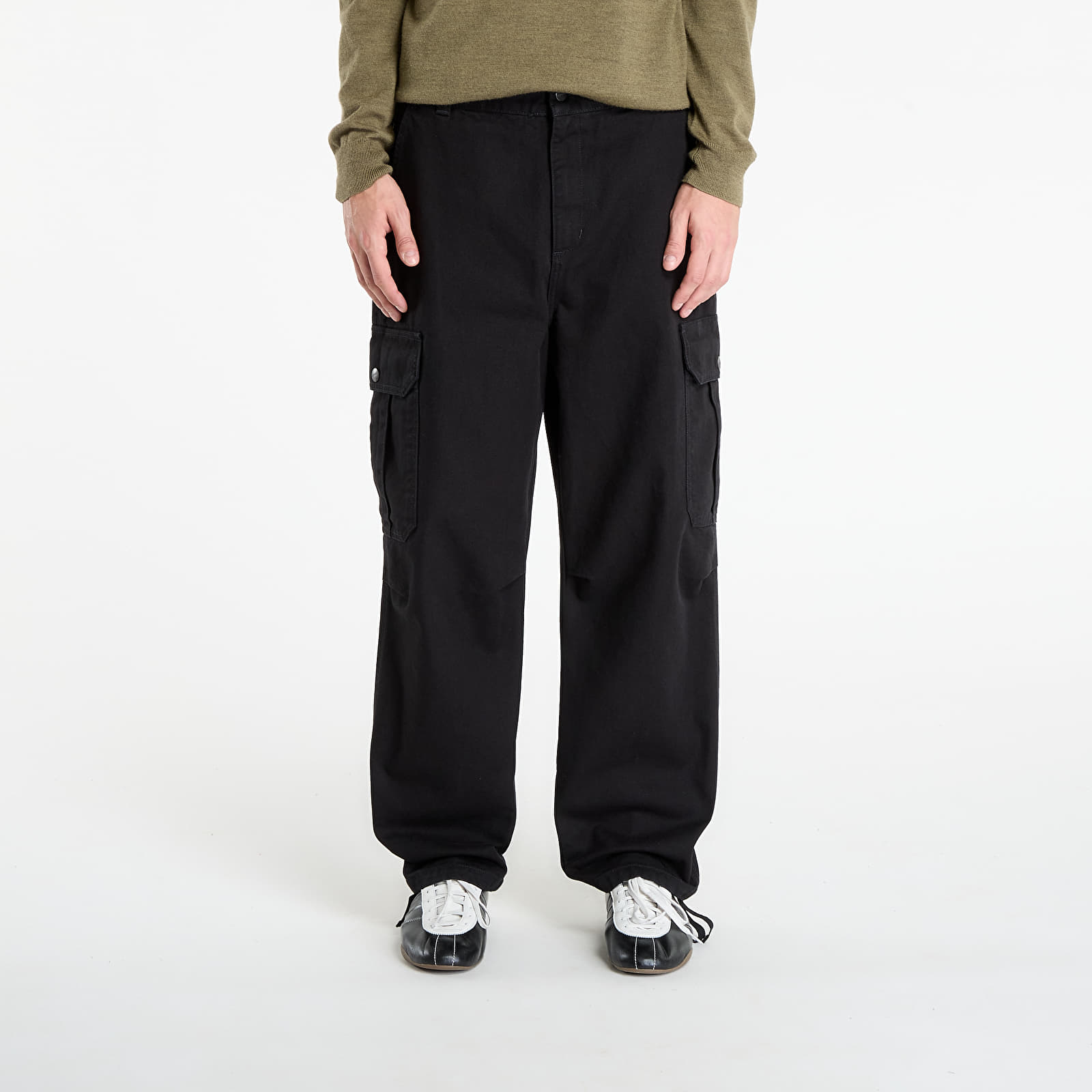 Vaqueros para hombre Carhartt WIP Stanton Cargo Pant Black Stone Washed