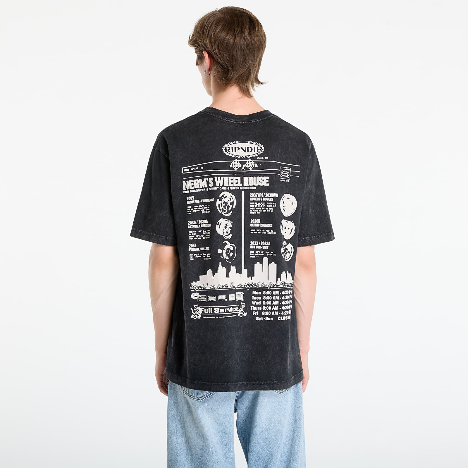 Vīriešu T-krekli RIPNDIP Nerm Wheels Tee Black Vintage Wash