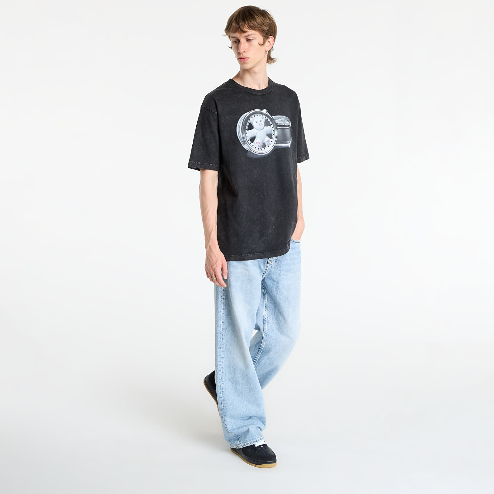 Vīriešu T-krekli RIPNDIP Nerm Wheels Tee Black Vintage Wash