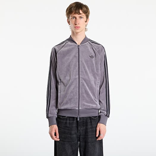 Jaka adidas SST Adicolor Velour Track Top Grey Strata/ Willow Grey/ Light Rosewood