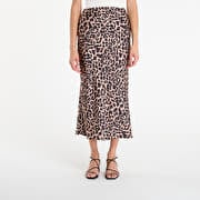 GUESS Sibilla Long Satin Skirt Leopard Print